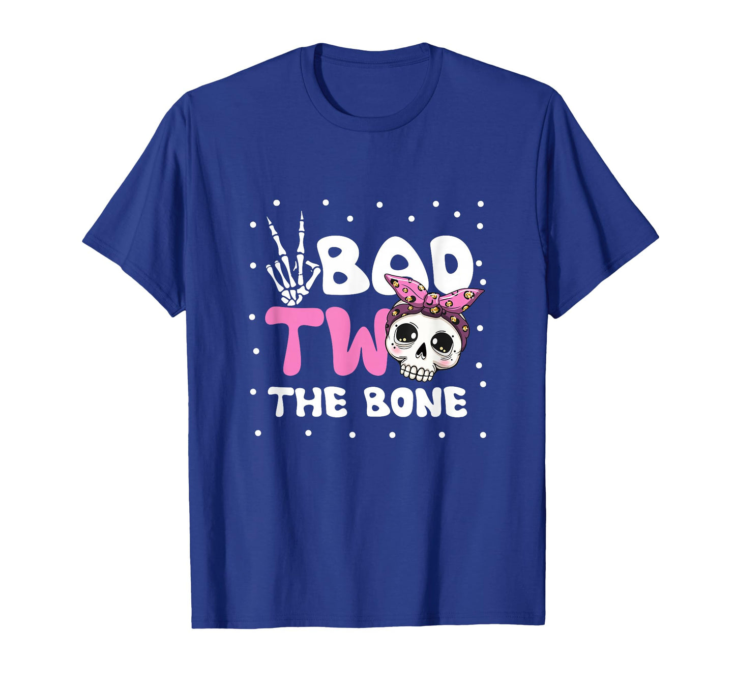 Bad Two The Bone Toddler Halloween 2nd Birthday Checkered T-Shirt