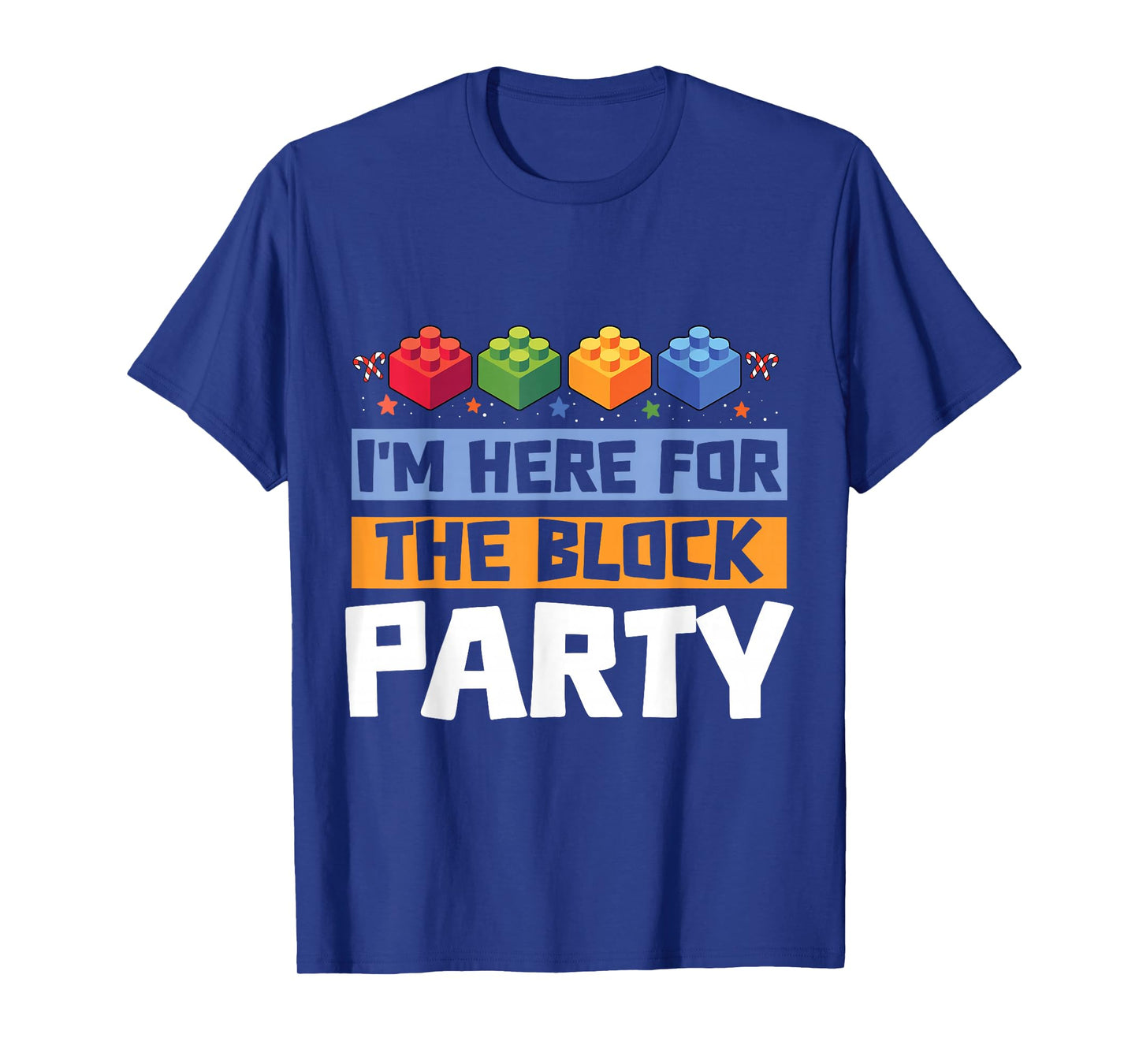 I'm Here for The Block Party Brick Builder Block Christmas T-Shirt