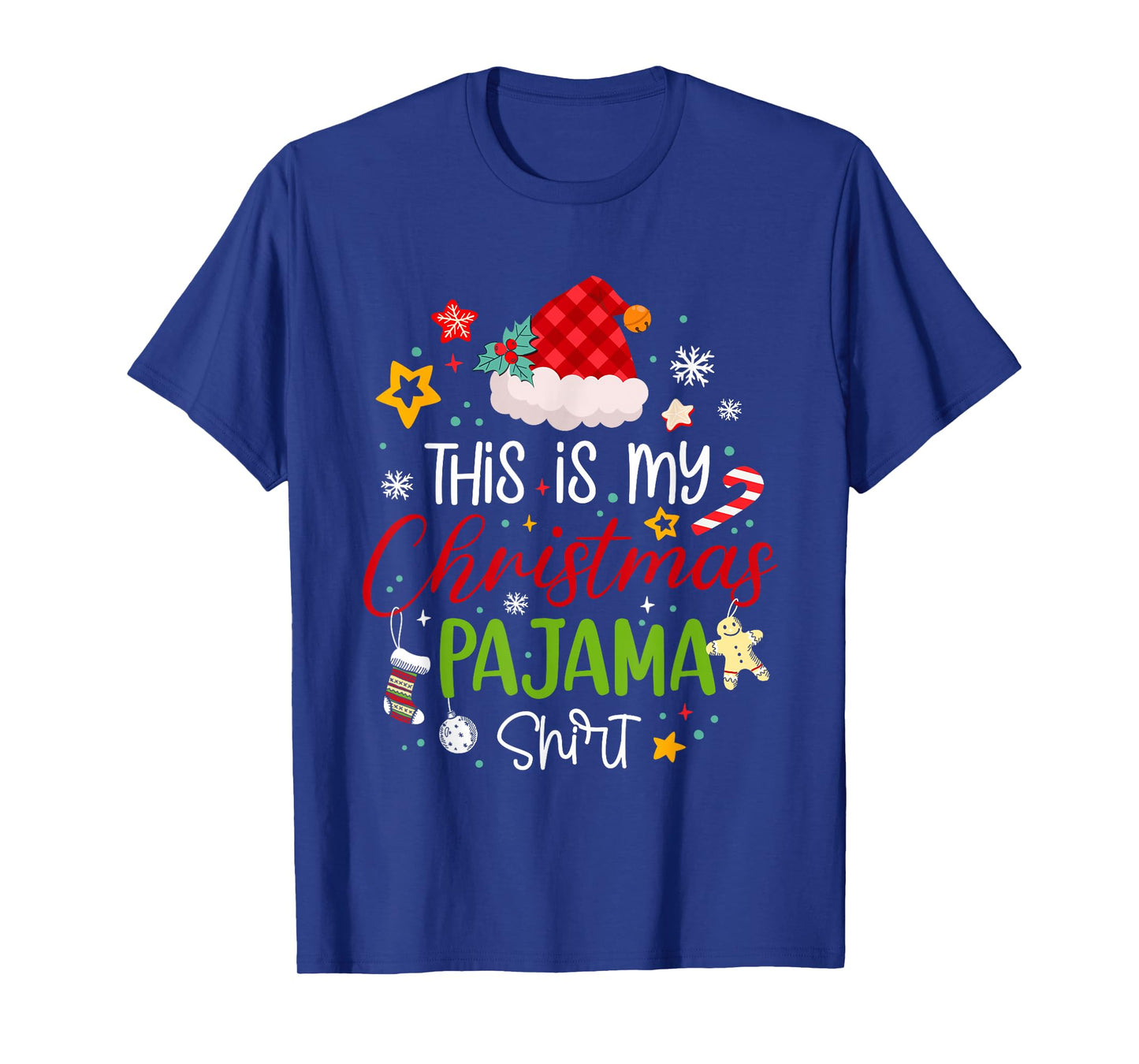Xmas Buffalo Plaid Santa Hat This is My Christmas Pajama T-Shirt