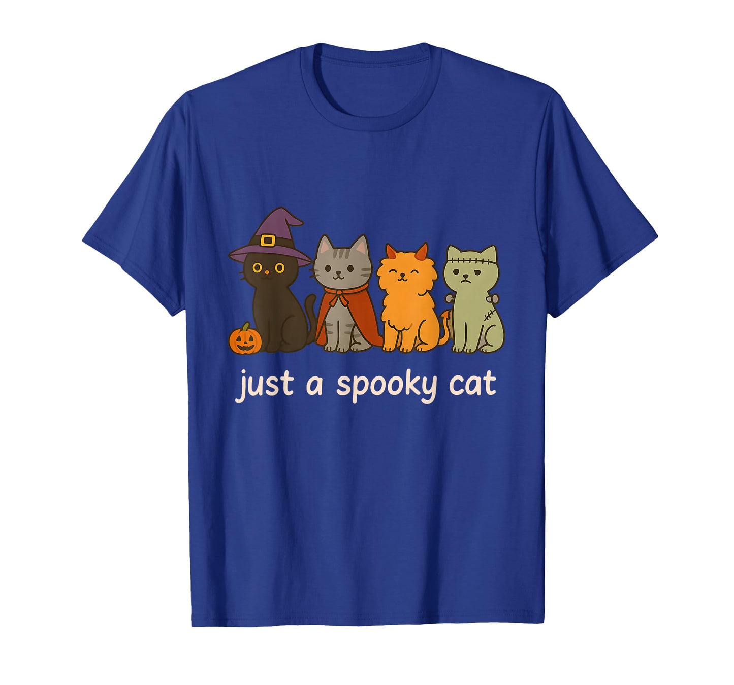 Just A Spooky Cat Vintage Funny Ghost Cat Halloween Meme T-Shirt