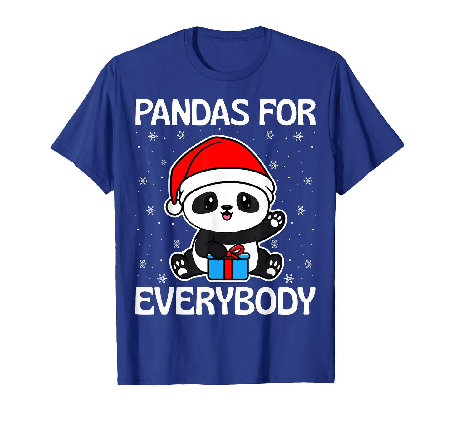 Pandas for Everybody Panda Wearing Santa Hat Christmas T-Shirt