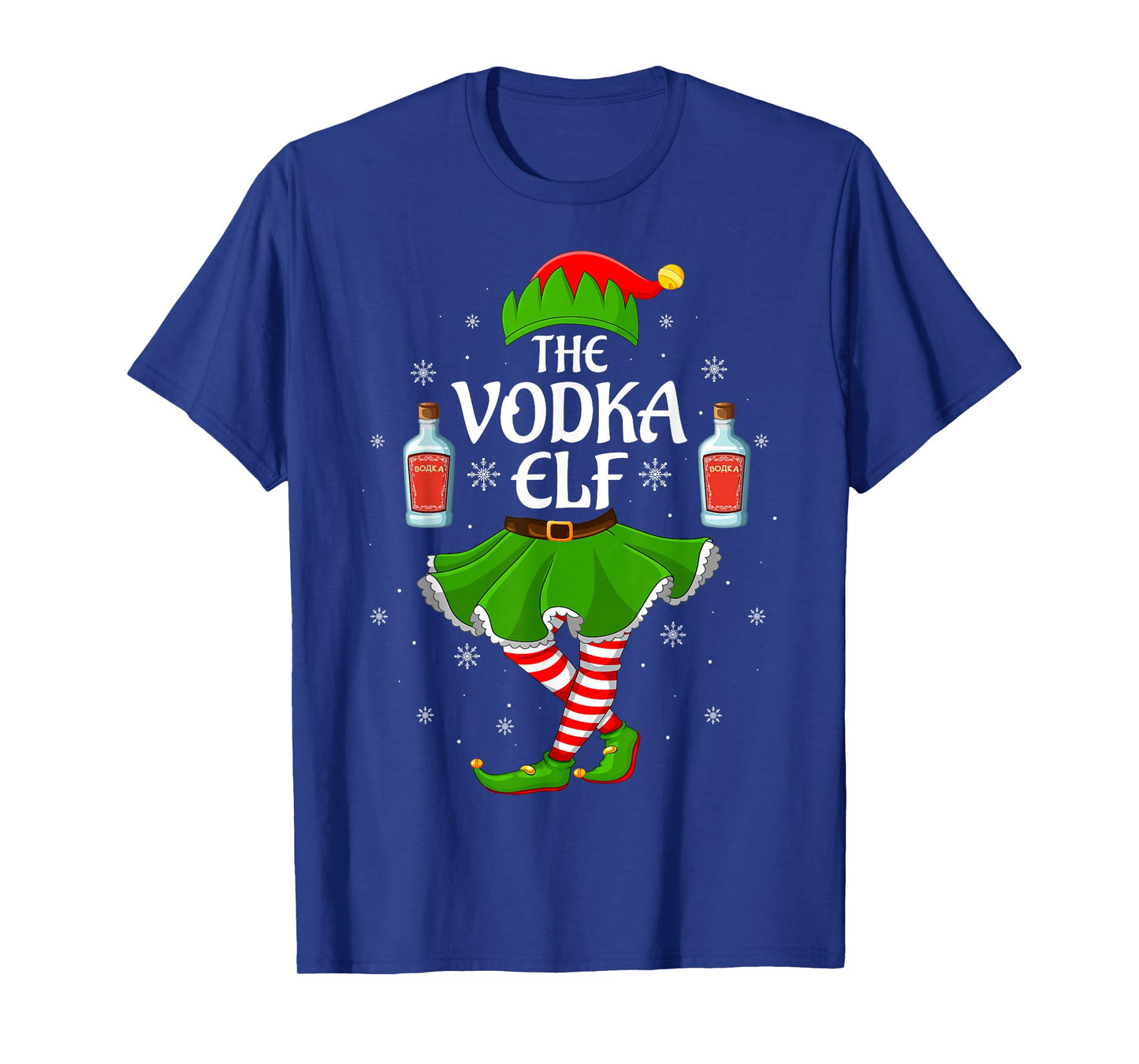 Vodka Elf Christmas Family Girls Women Elf Squad Xmas T-Shirt