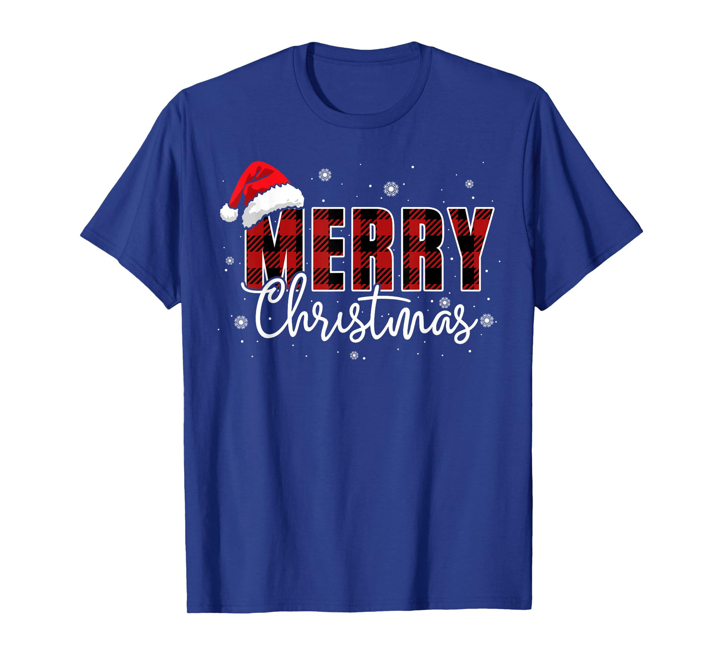Merry Christmas Lights Red Santa Hat Xmas Family Men Women T-Shirt