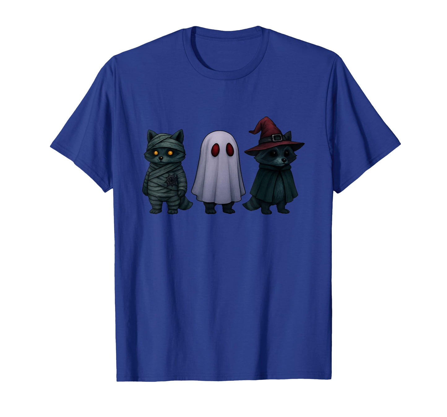 Spooky and Feral Funny Witch Ghost Raccoon Halloween Costume T-Shirt