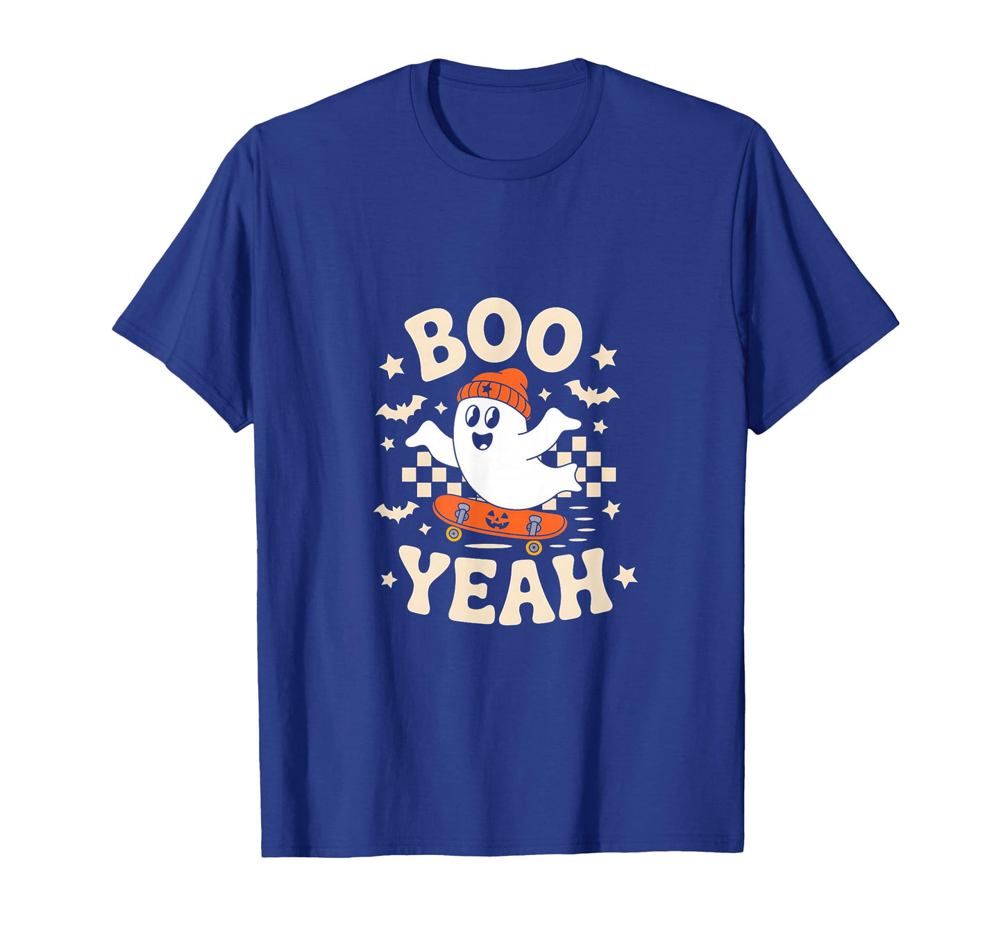 Boo Yeah Halloween Ghost Boys Retro Skateboard Toddler Kids T-Shirt