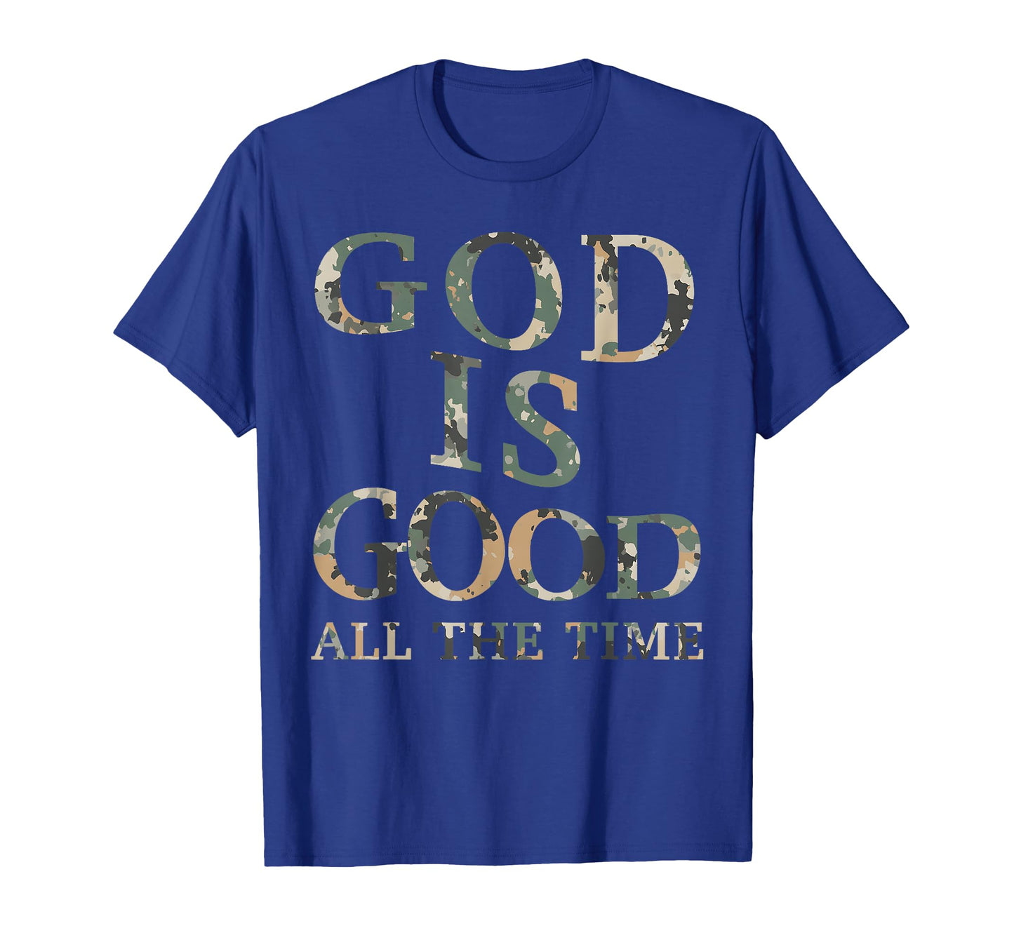Vintage Camo God is Good Christian Teen Girl Jesus Son T-Shirt