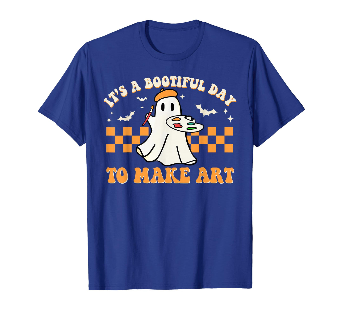 It's A Bootiful Day To Make Art Halloween Art Teacher Groovy T-Shirt