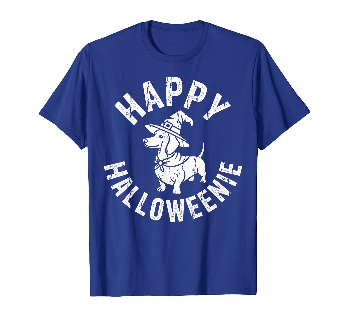 Happy Halloweenie Dachshund Witch Hat Funny Doxie Spooky T-Shirt