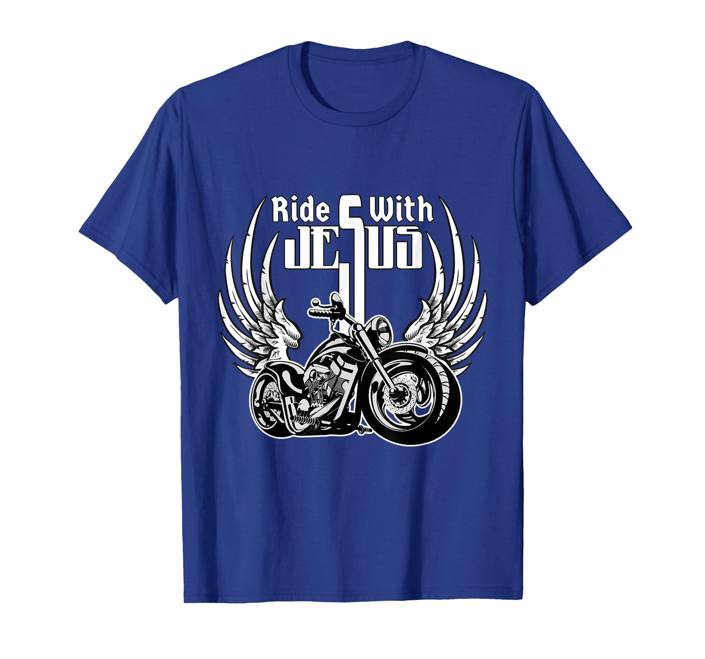 Ride With Jesus Christian Biker Men Women Kids Motorcycle T-Shirt