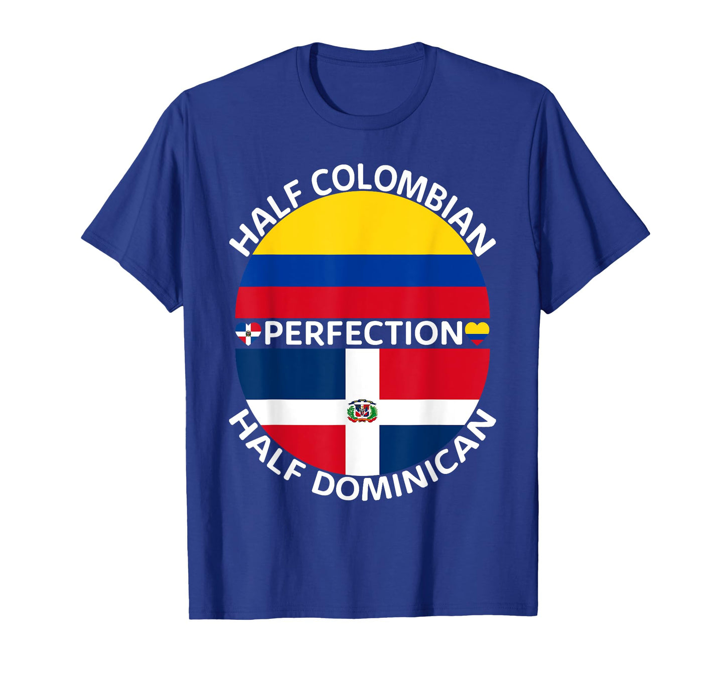 Half Colombian Half Dominican Republic Colombia Flag Men T-Shirt