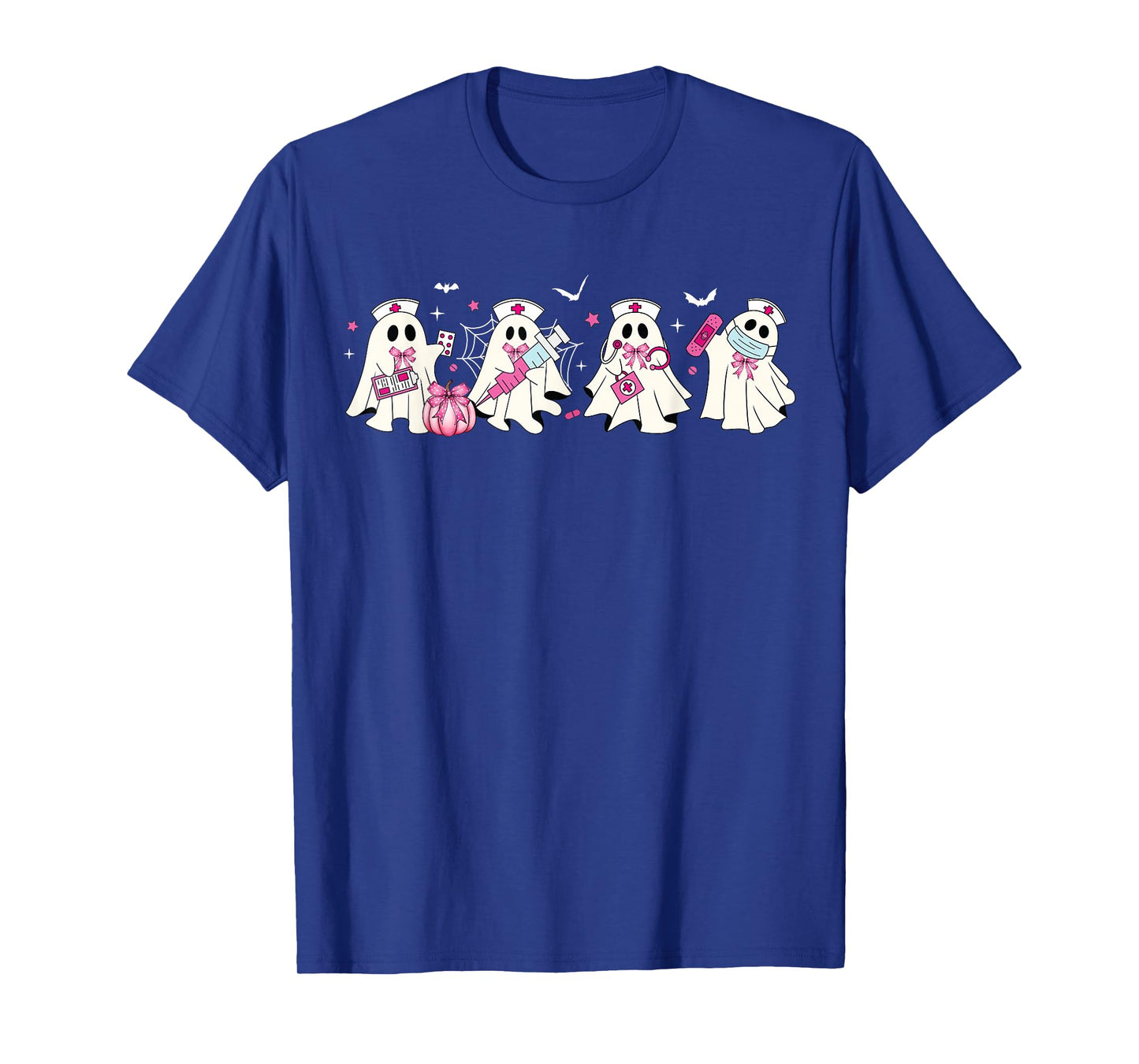 Ghost Nurses Halloween Crew Funny Costume Scrub Top Women T-Shirt