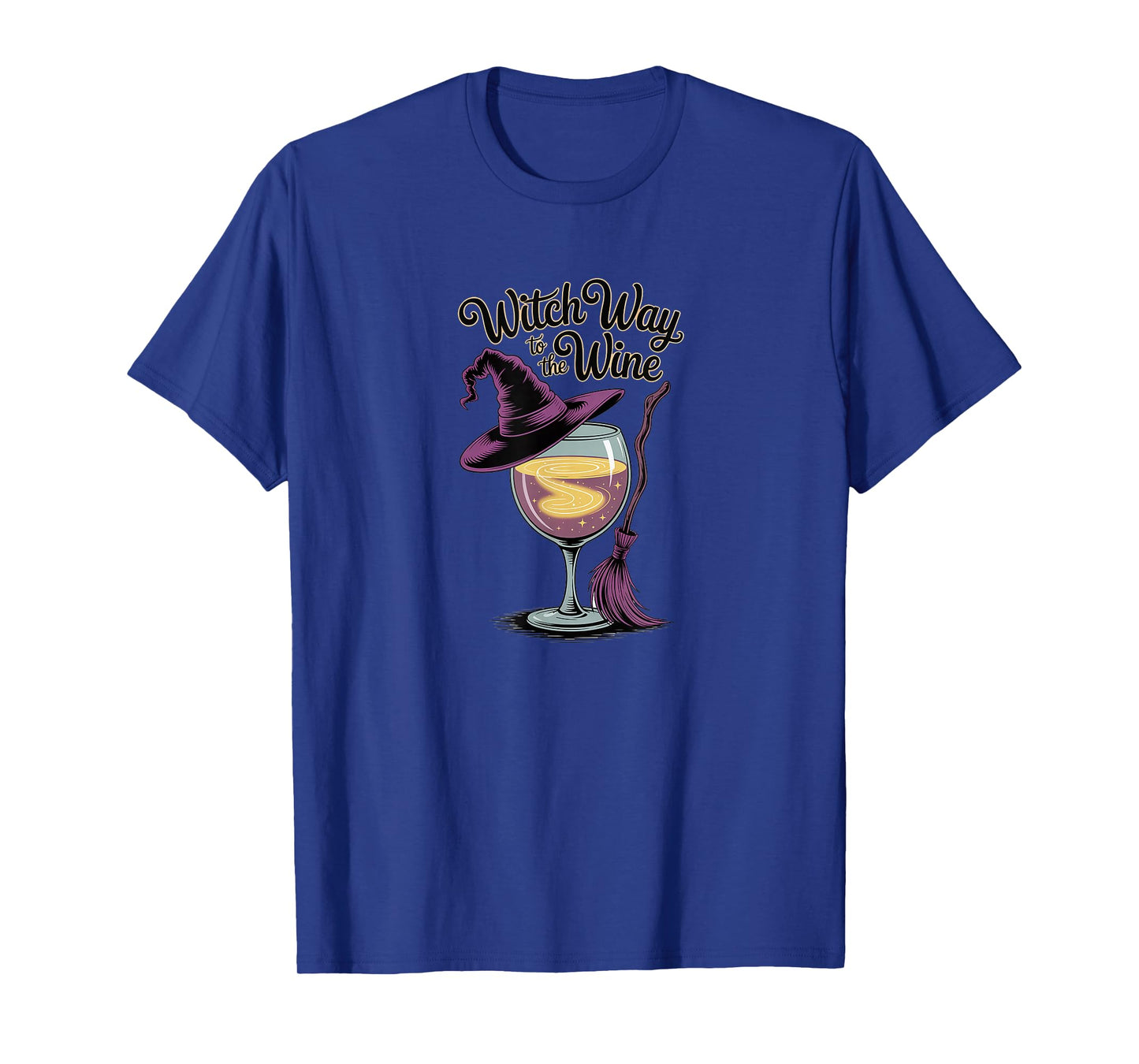 Witch Way to The Wine Funny Halloween Drinking T-Shirt