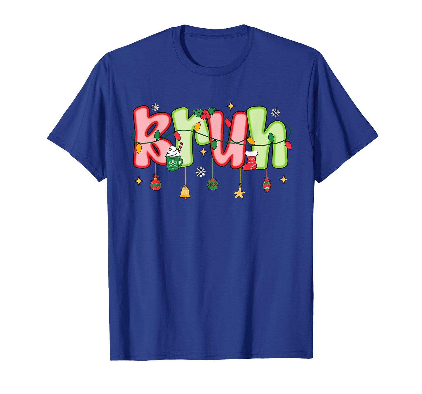 Bruh Funny Preppy Christmas Teens Boys Kids Xmas Pajamas T-Shirt