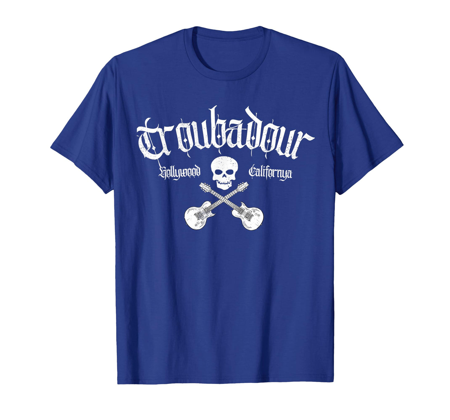 Vintage Skull Troubadour Guitar Rock Music Tee T-Shirt