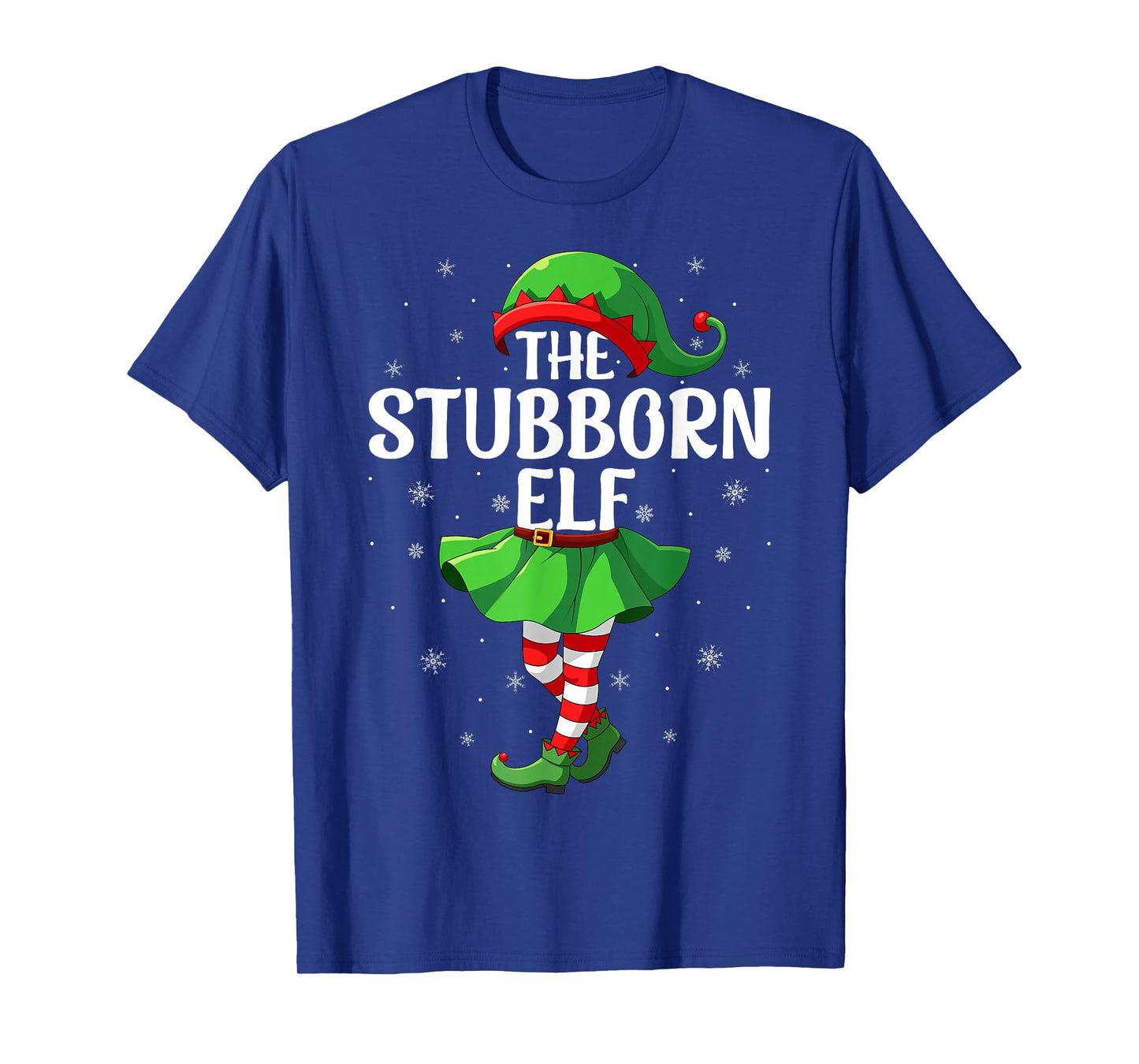 Stubborn Elf Christmas Girls Women Elf Squad Xmas Family T-Shirt