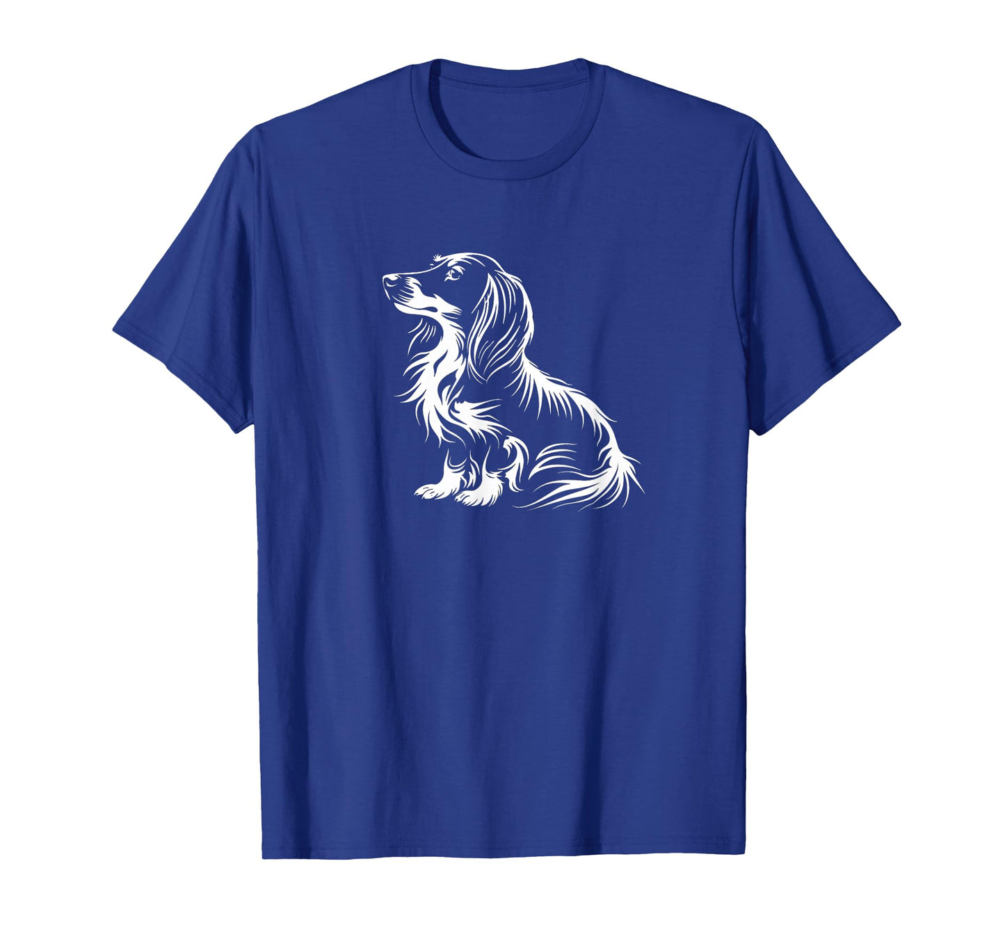 Mens Womens Funny Retro Vintage Logo Long Haired Dachshund T-Shirt
