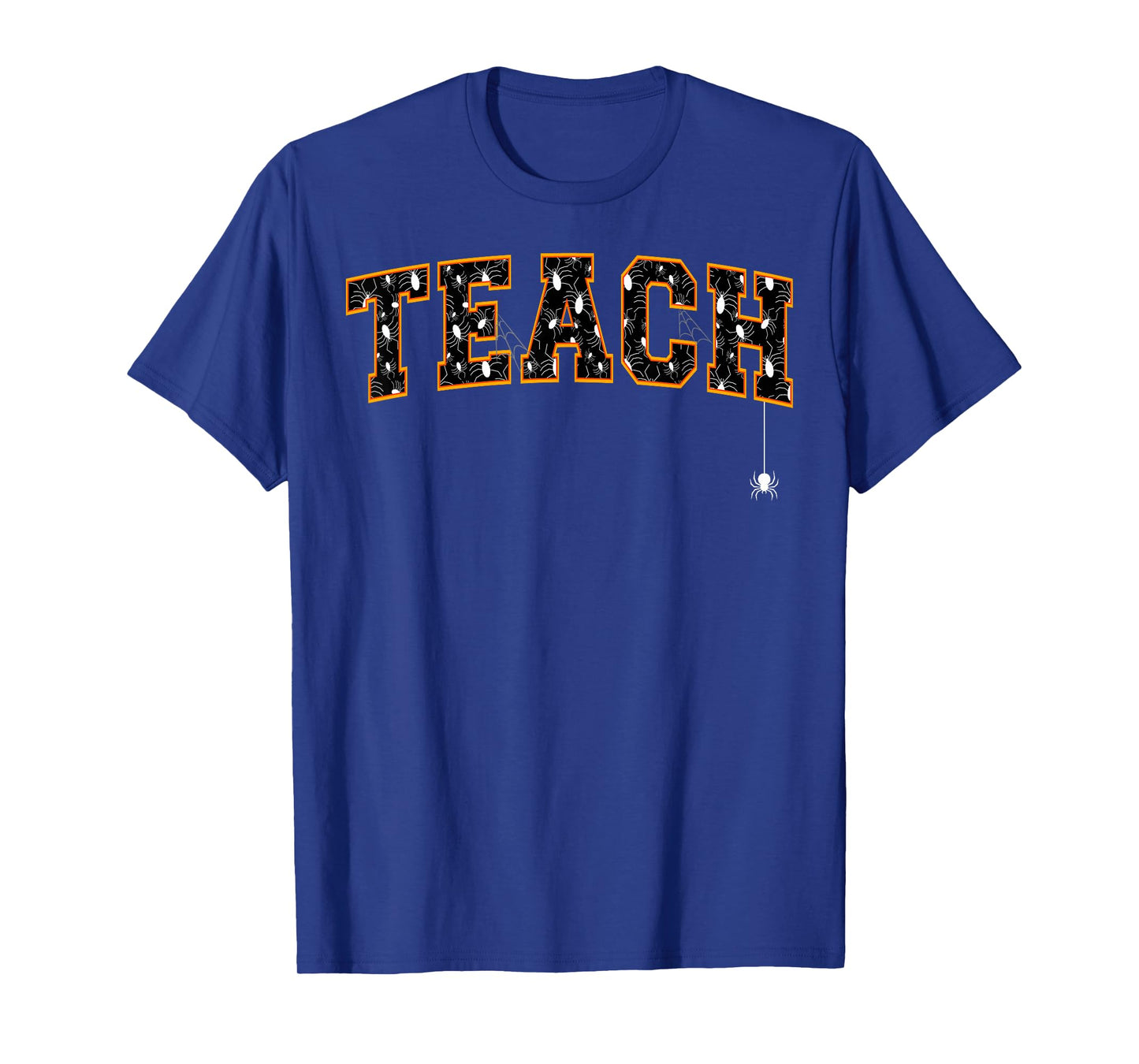Teach Halloween Teacher Cute Spiders Varsity Letters T-Shirt