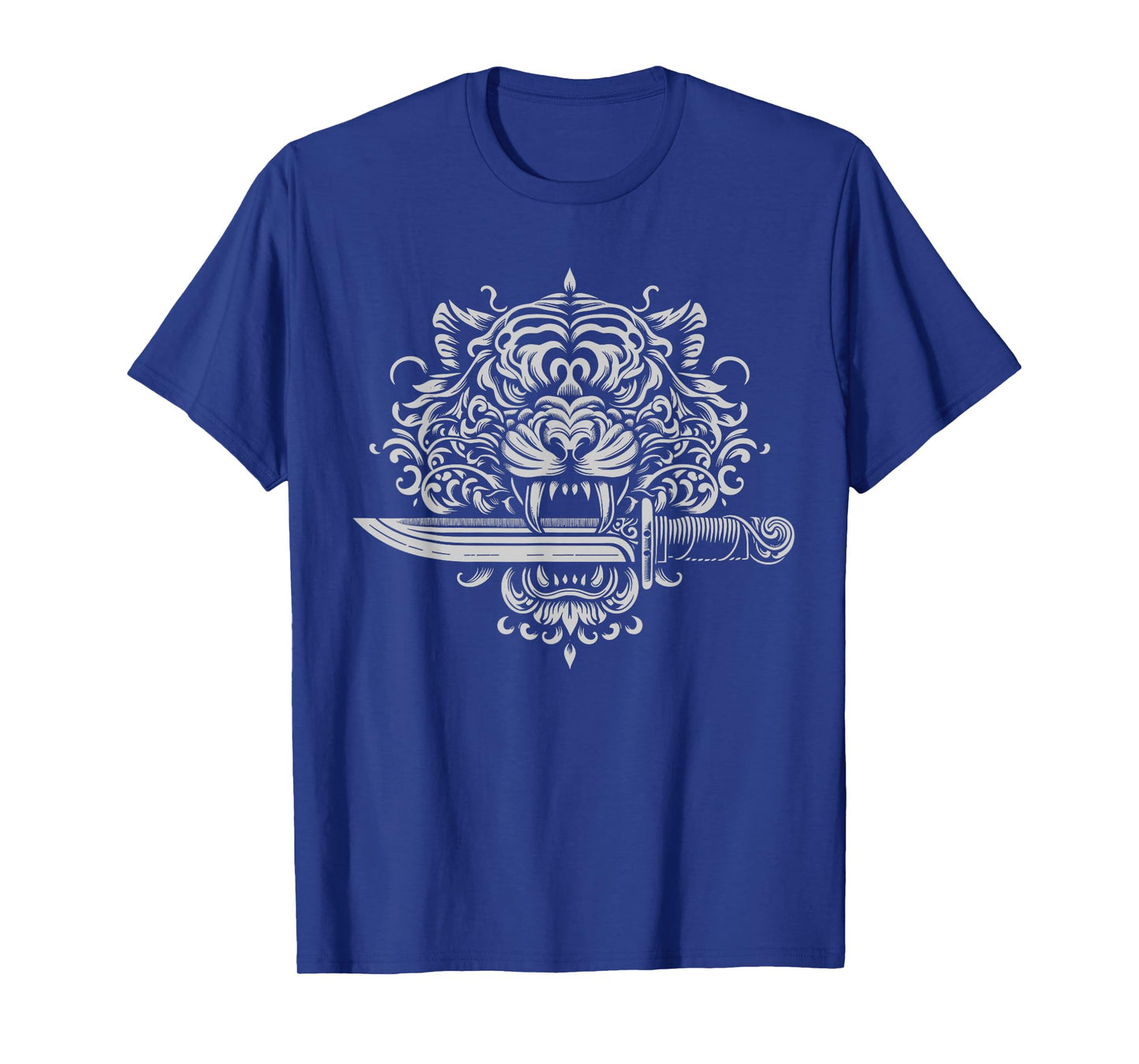 Sak Yant Muay Thai MMA Tattoo Tiger Head Knife Martial Art T-Shirt