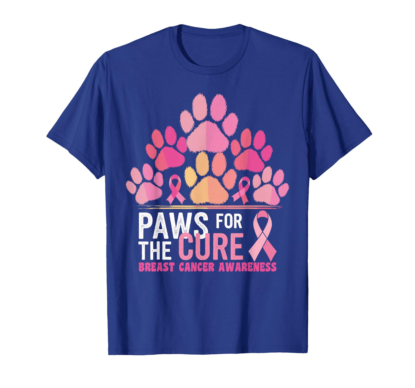 Pink Paws For The Cure Breast Cancer Awareness Dog Cat Lover T-Shirt