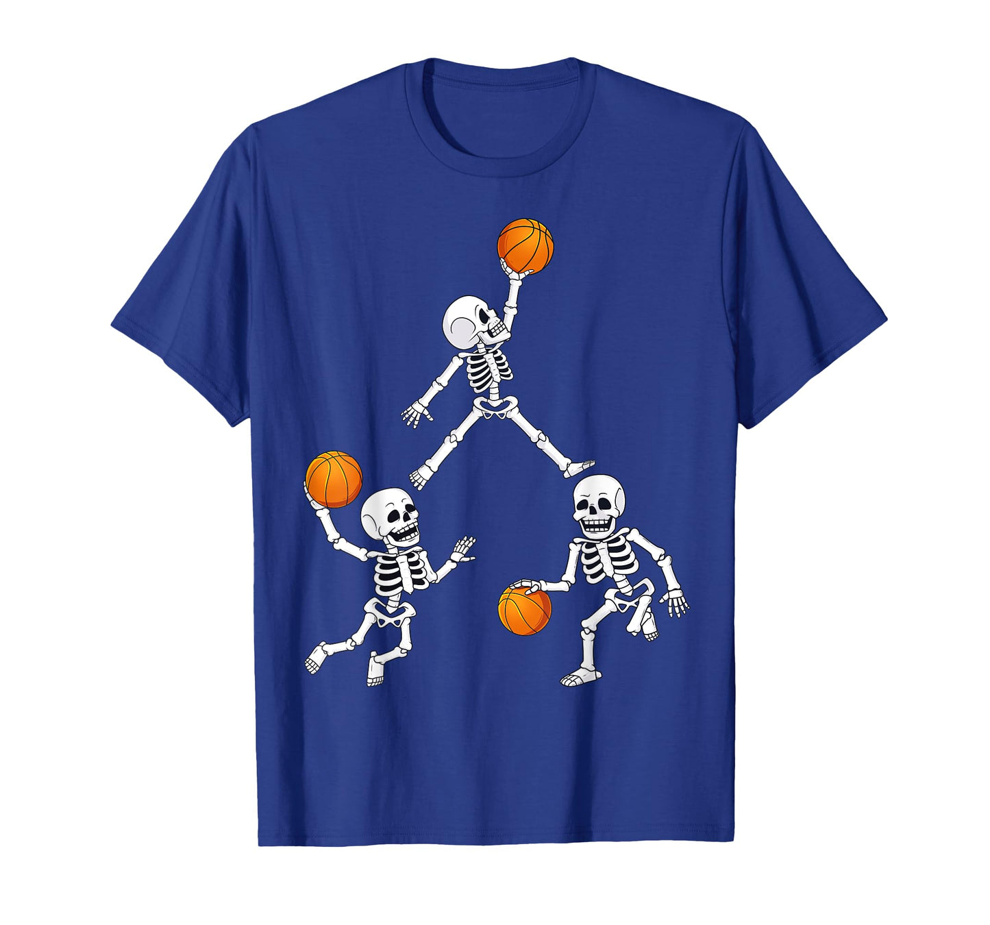 Basketball Halloween Skeleton Dunking Dribble Boys Kids Teen T-Shirt