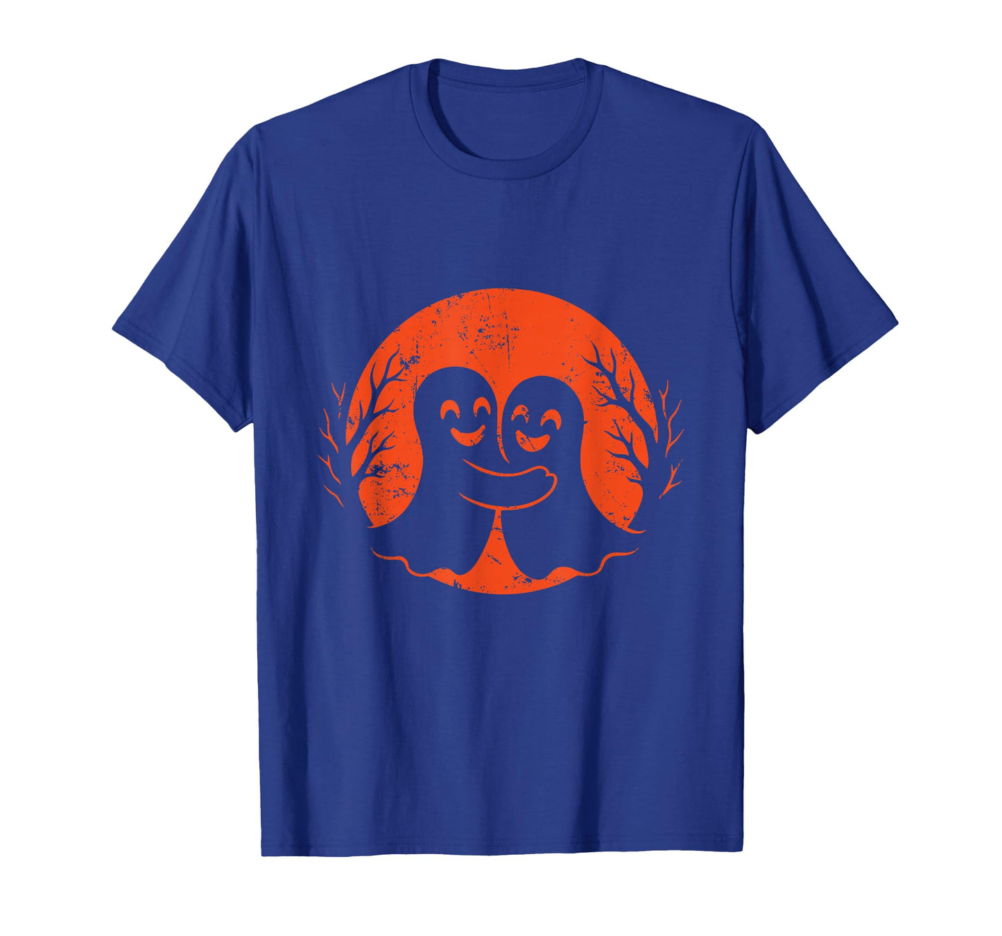 Hugging Ghosts Halloween Moon T-Shirt