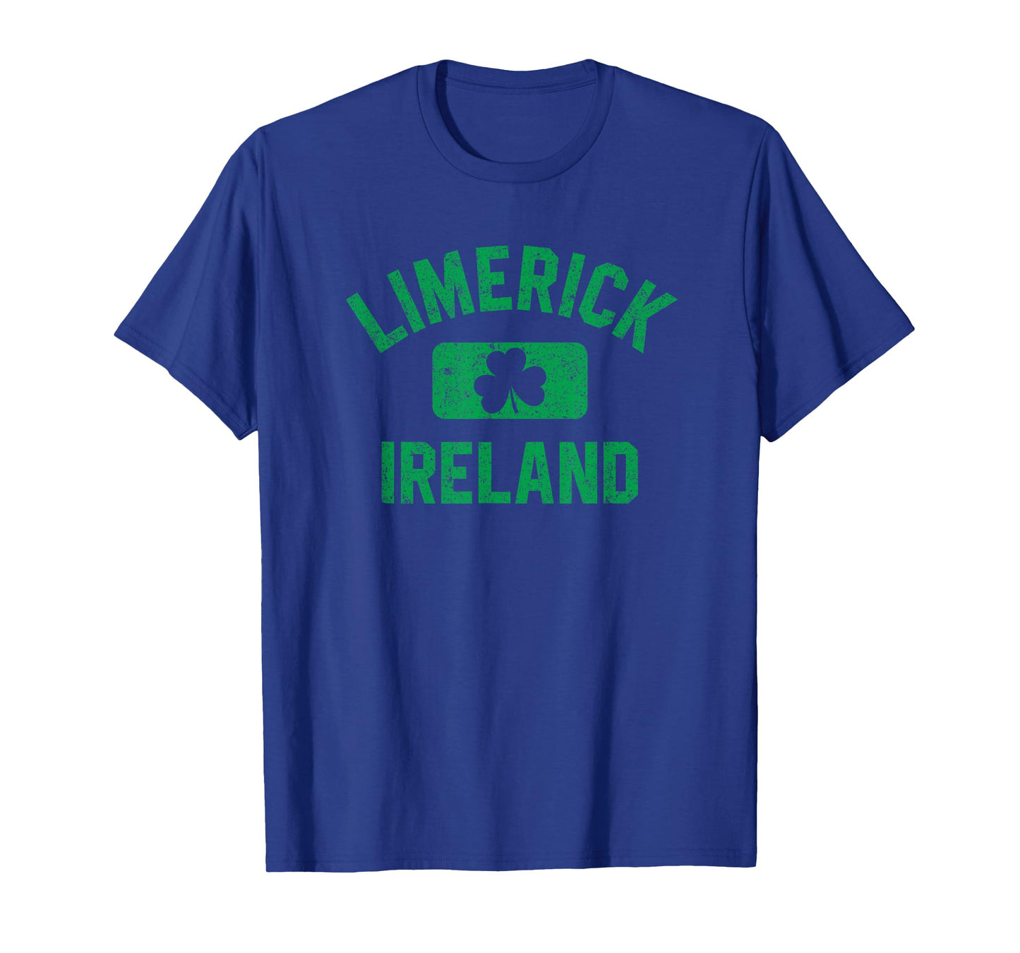 Limerick Ireland Gym Style Distressed Green Print T-Shirt