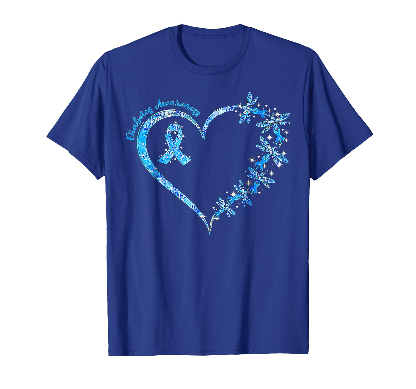 In November We Wear Blue Cure Diabetes Awareness Love Heart T-Shirt