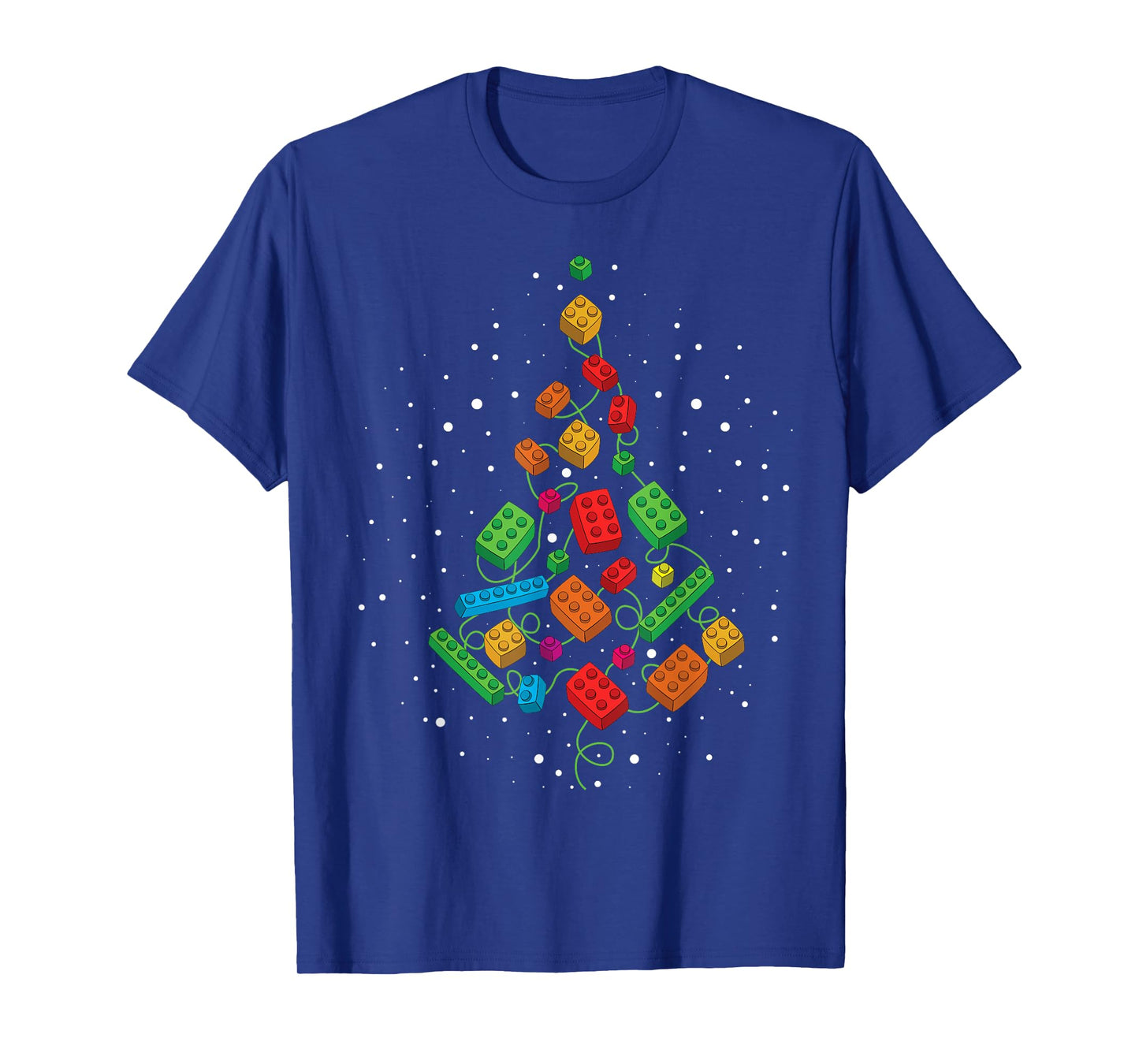 Block Building Builder Brick Christmas Tree Brick Builder T-Shirt