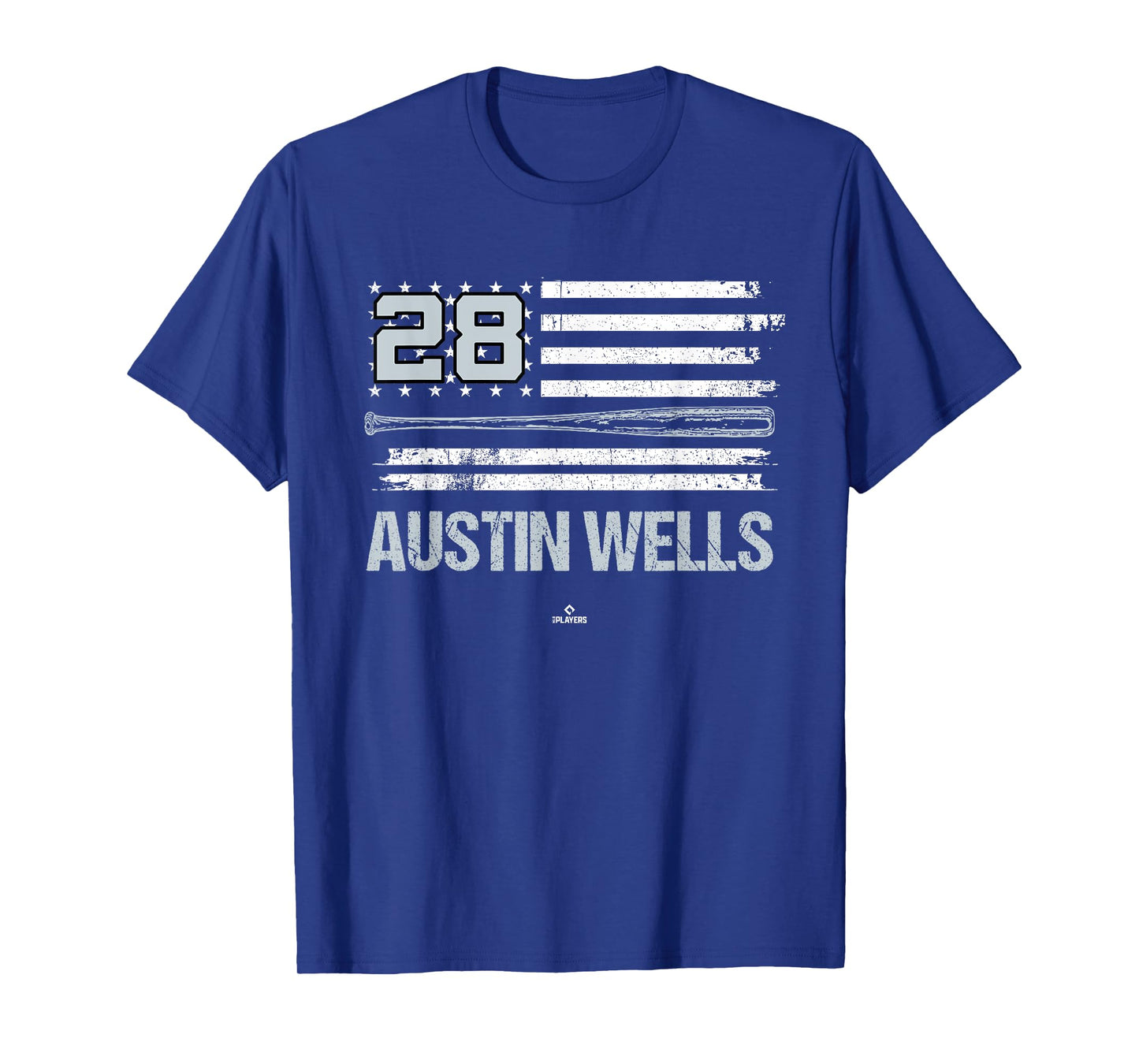 USA Flag Bat Austin Wells New York Baseball MLBPA T-Shirt