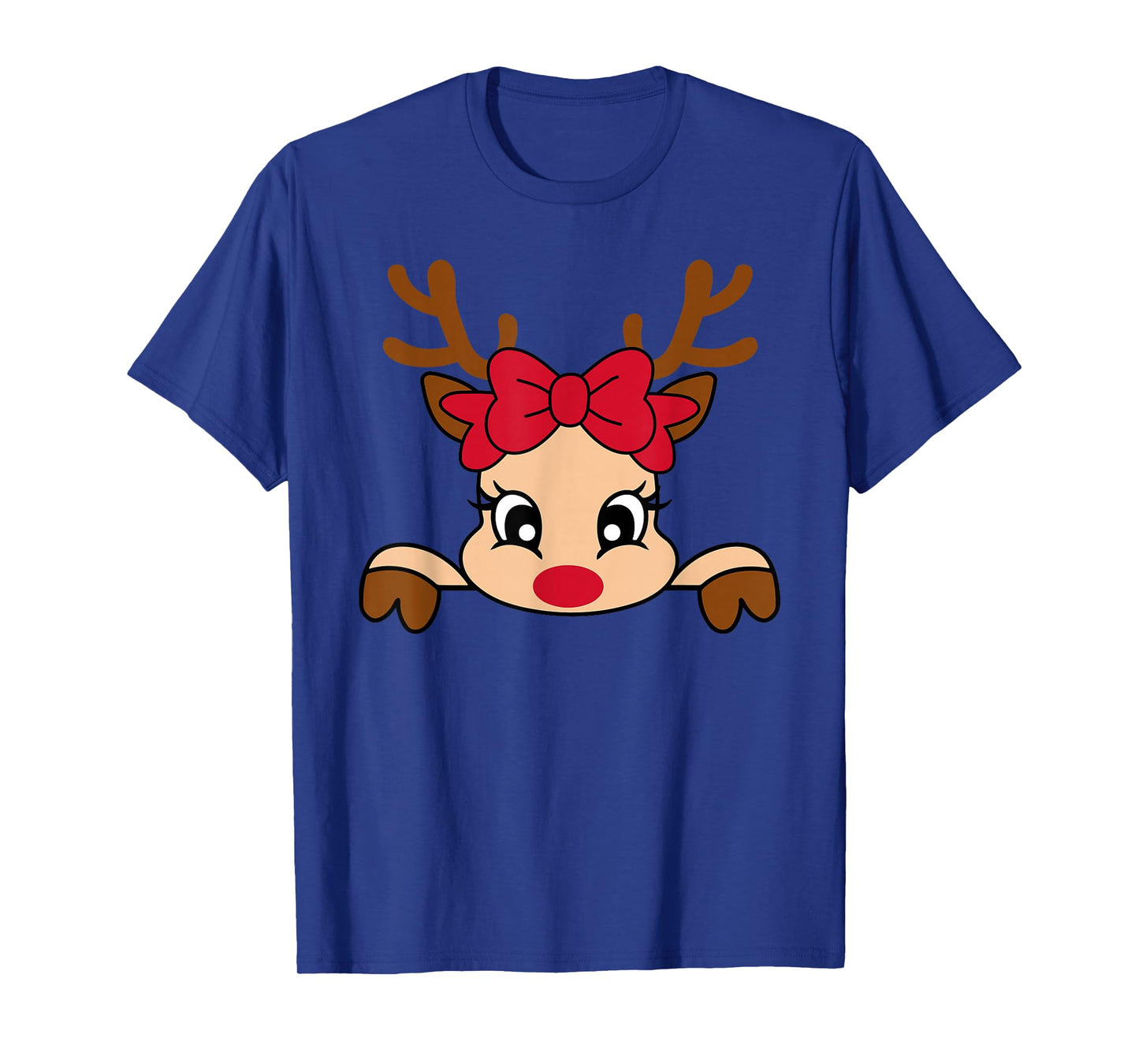 Cute Santa Reindeer Merry Christmas Kids Girl T-Shirt