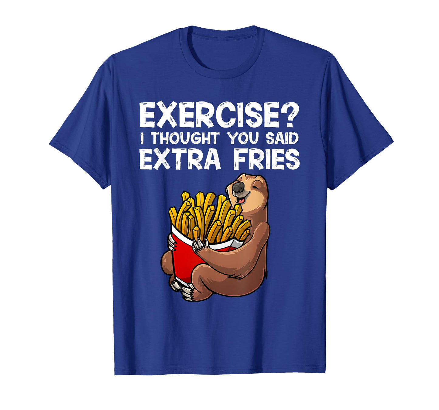 French Fries Lover Sloth For Men Women Extra Fries Potatoes T-Shirt