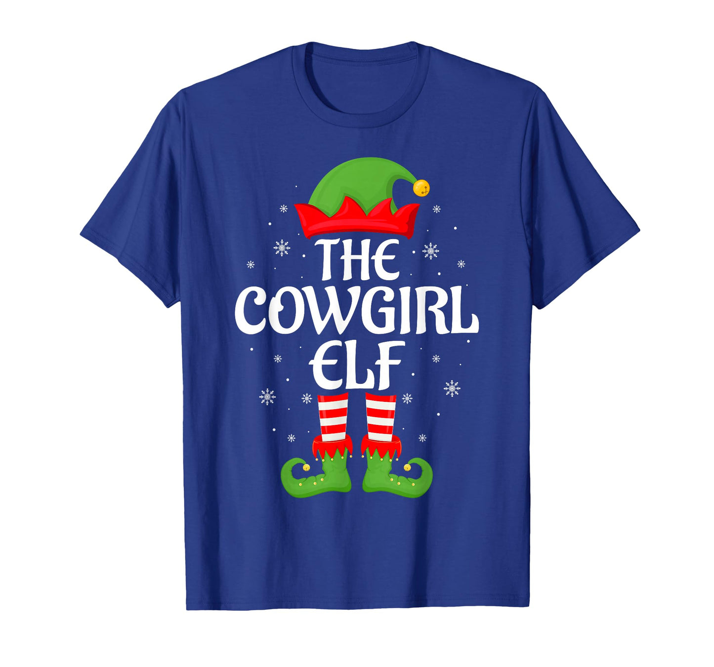 Cowgirl Elf Xmas Family Matching Elf Squad Christmas Women T-Shirt