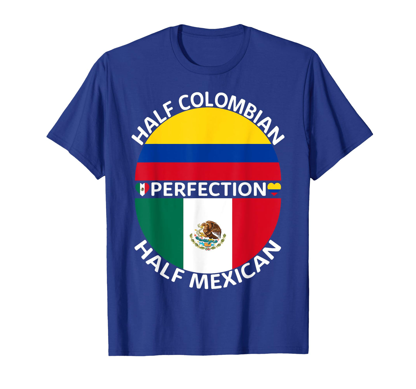 Half Mexican Half Colombian Mexico Colombia Flag Roots Men T-Shirt