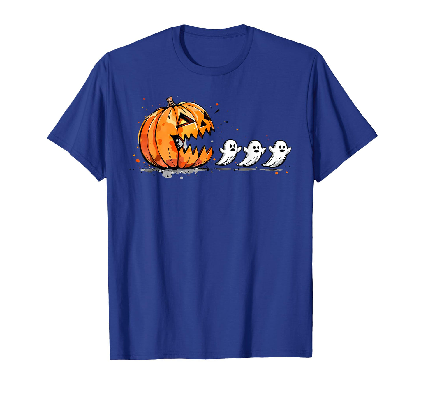 Pumpkin Chasing Ghosts Funny Spooky Halloween Costume T-Shirt