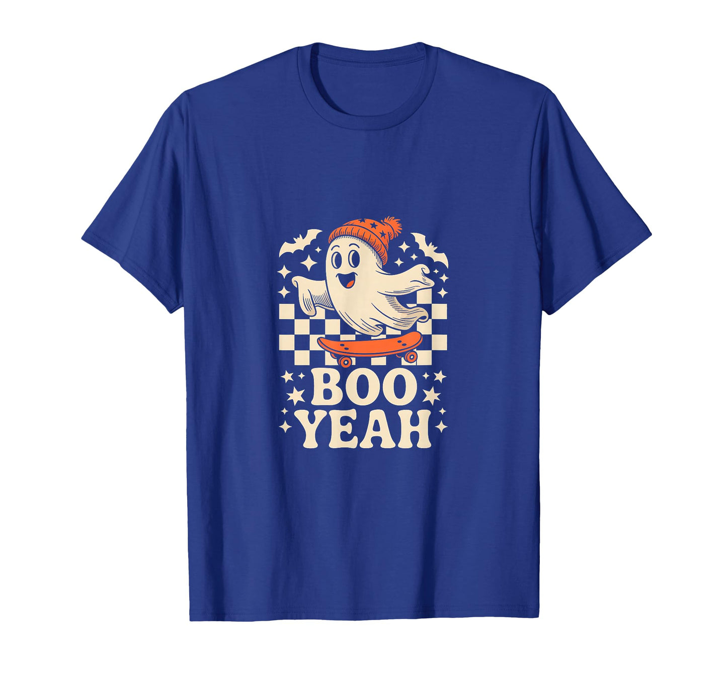 Boo Yeah Halloween Ghost Boys Retro Skateboard Toddler Kids T-Shirt