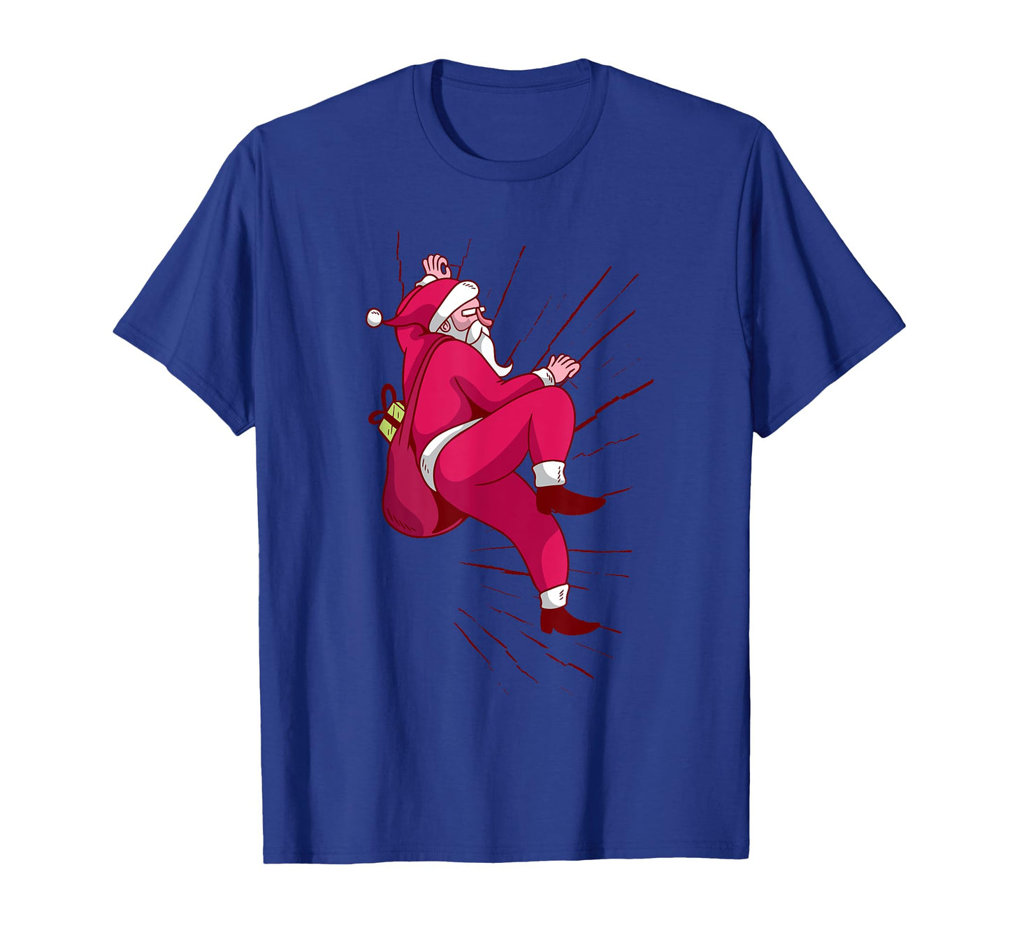 Santa Rock Climbing Christmas Gift T-Shirt