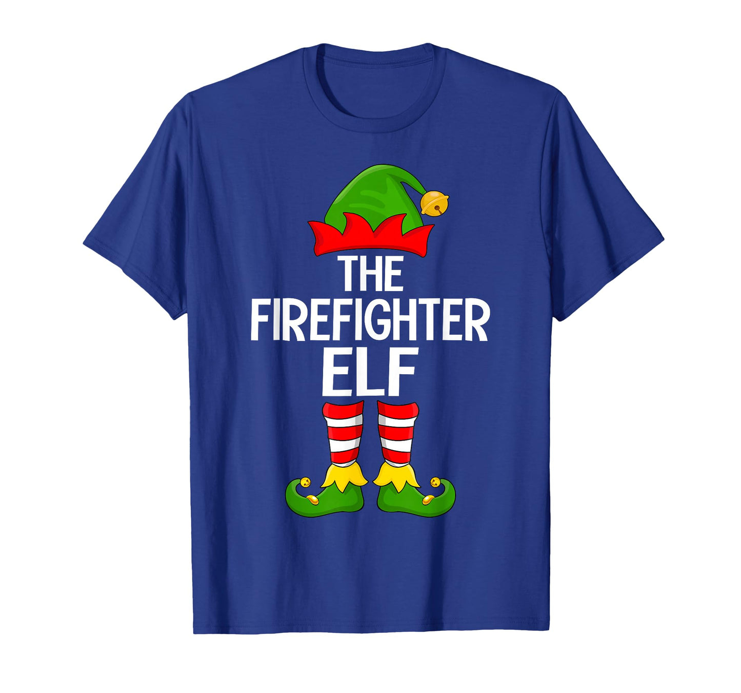 Firefighter Elf Xmas Matching Family Elf Squad Christmas T-Shirt