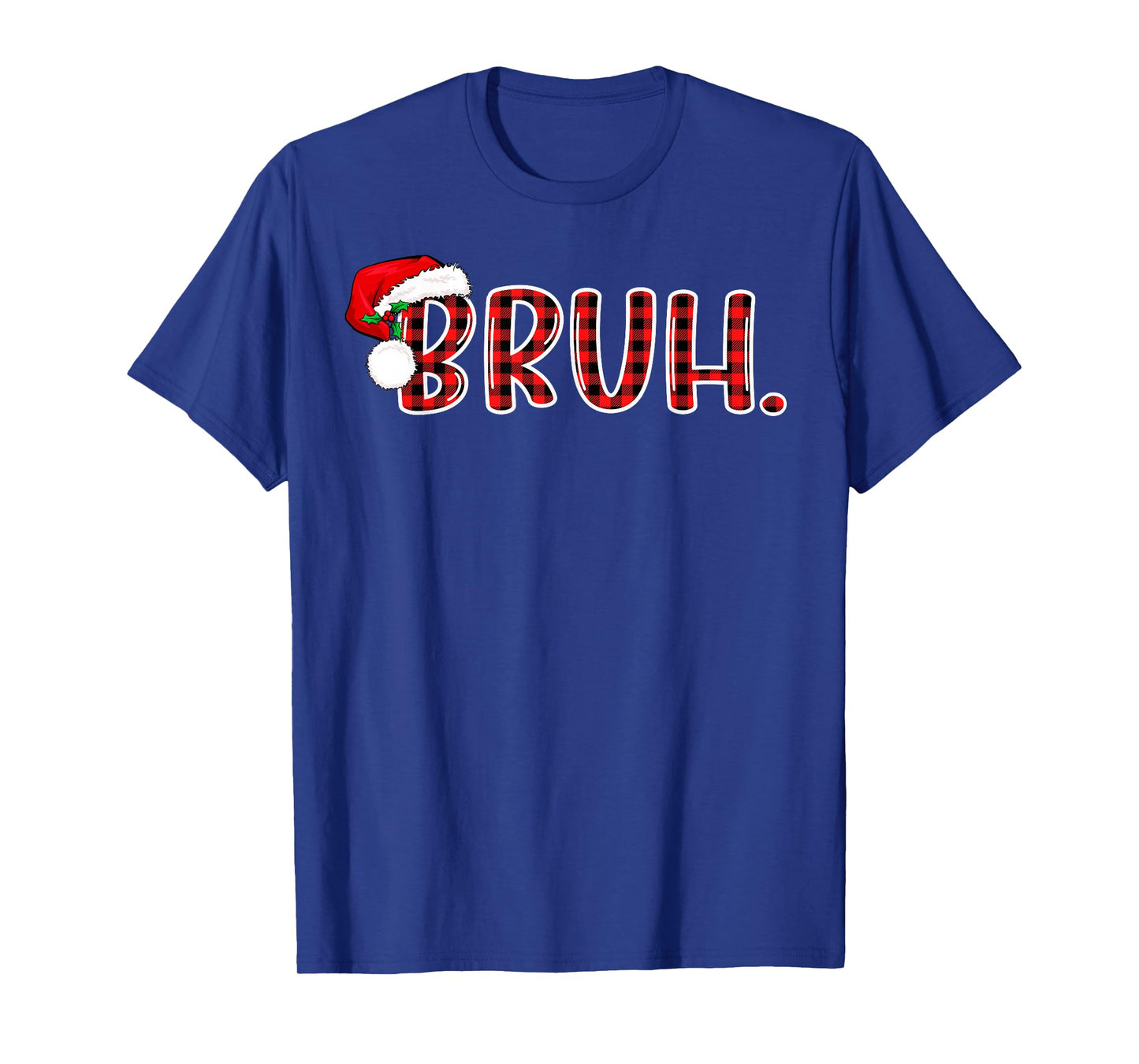 Bruh Funny Christmas Plaid Teens Boys Kids Xmas Pajamas T-Shirt