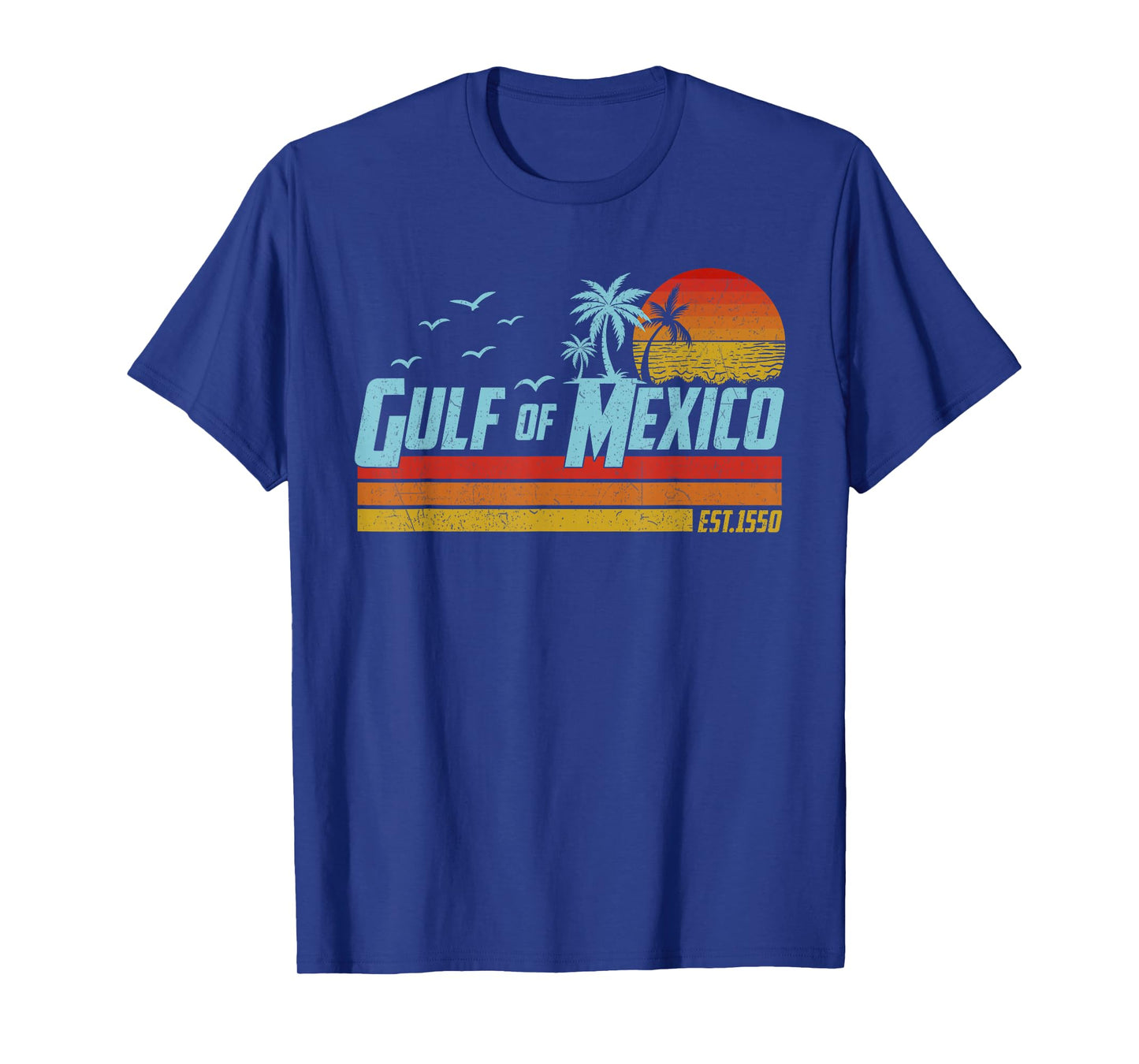 Gulf of Mexico Est 1550 Retro Vintage Beach T-Shirt