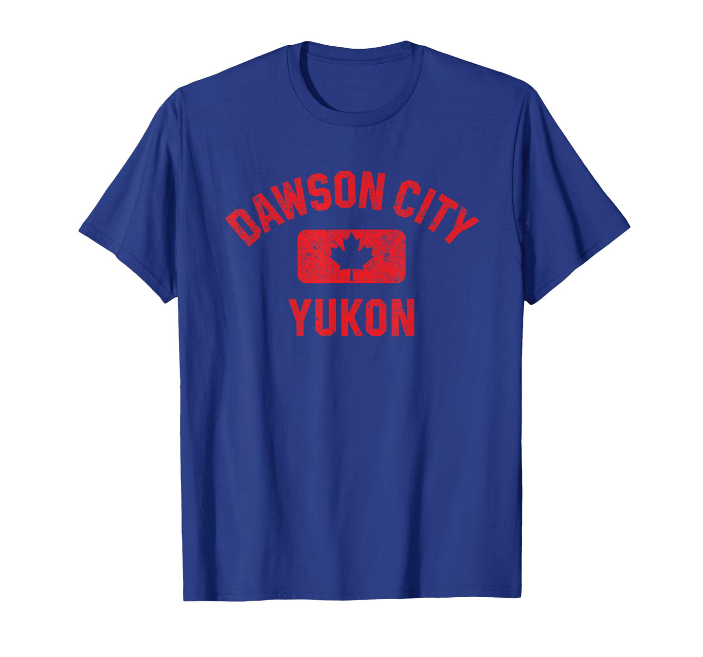 Dawson City Yukon Gym Style Distressed Red Print T-Shirt