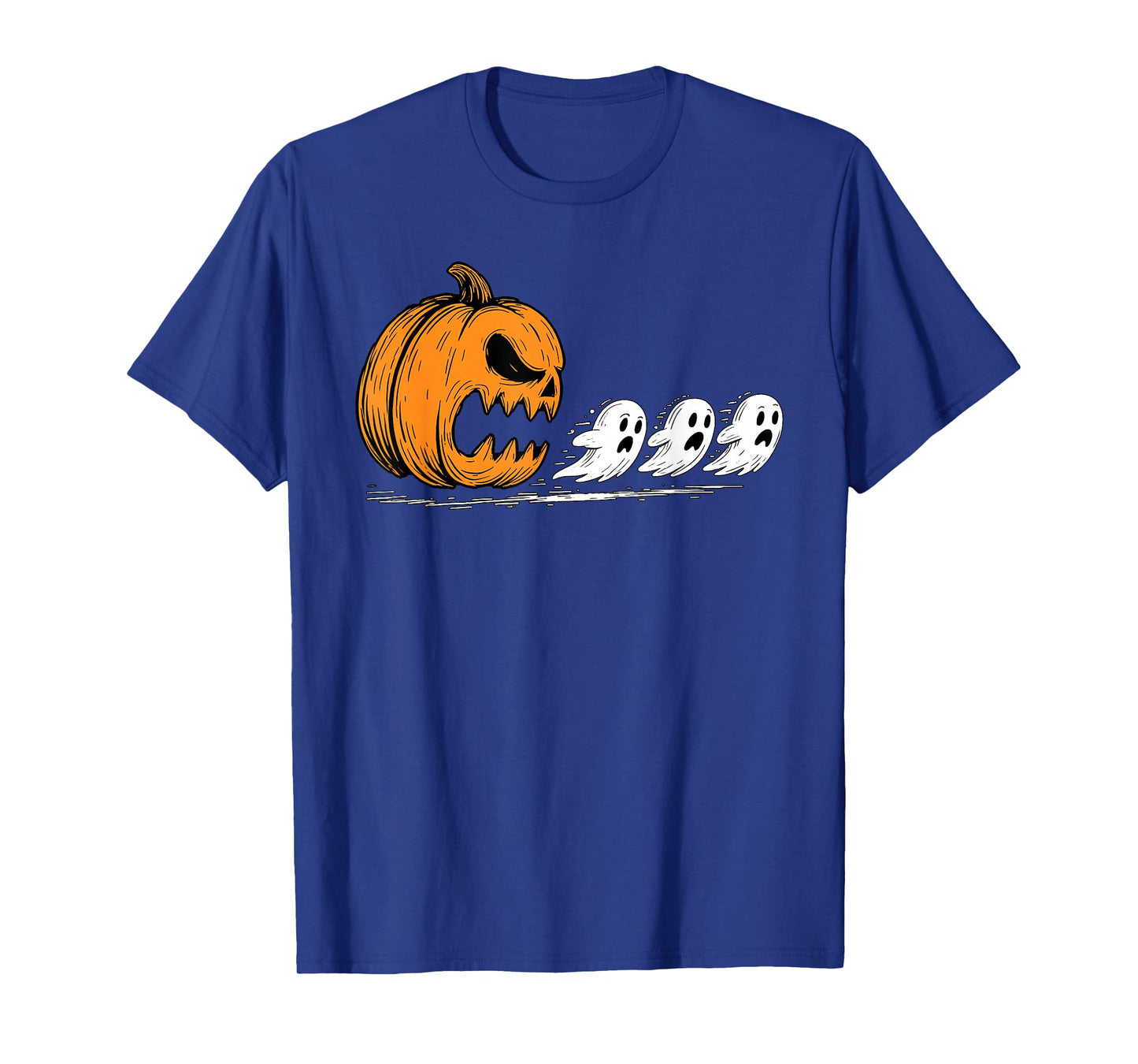 Pumpkin Chasing Ghosts Funny Spooky Halloween Costume T-Shirt