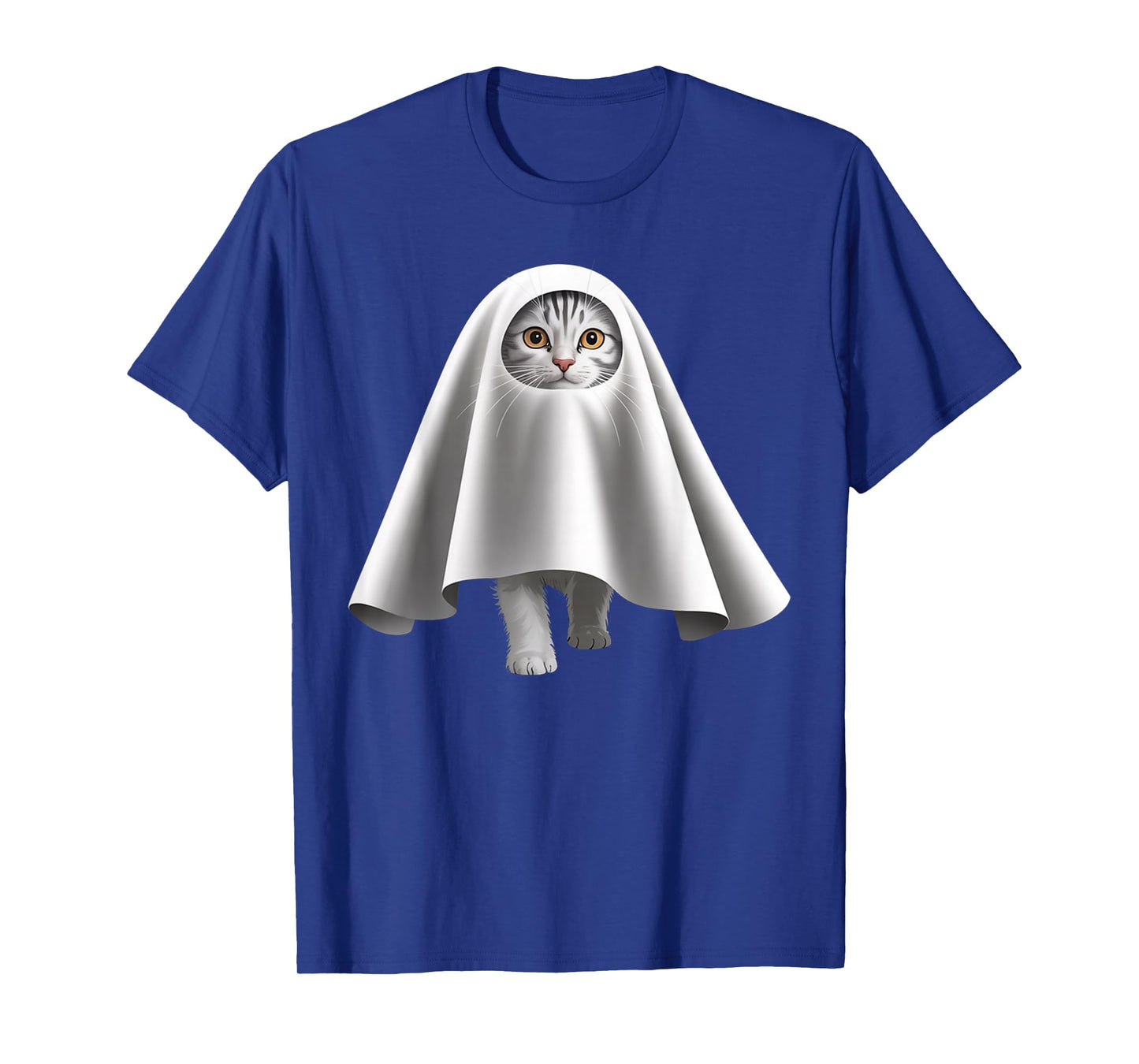 Ghost Cat Meme Funny Halloween Men Women Kids T-Shirt