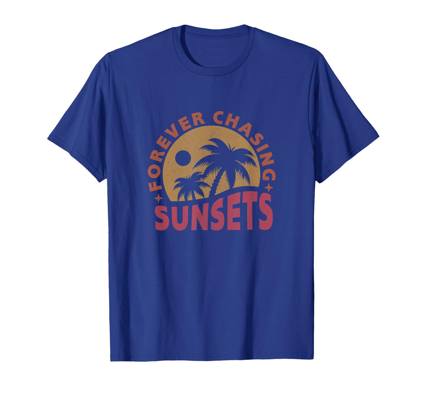 Retro Vintage Forever Chasing Sunsets Summer Vacation T-Shirt for Men Women