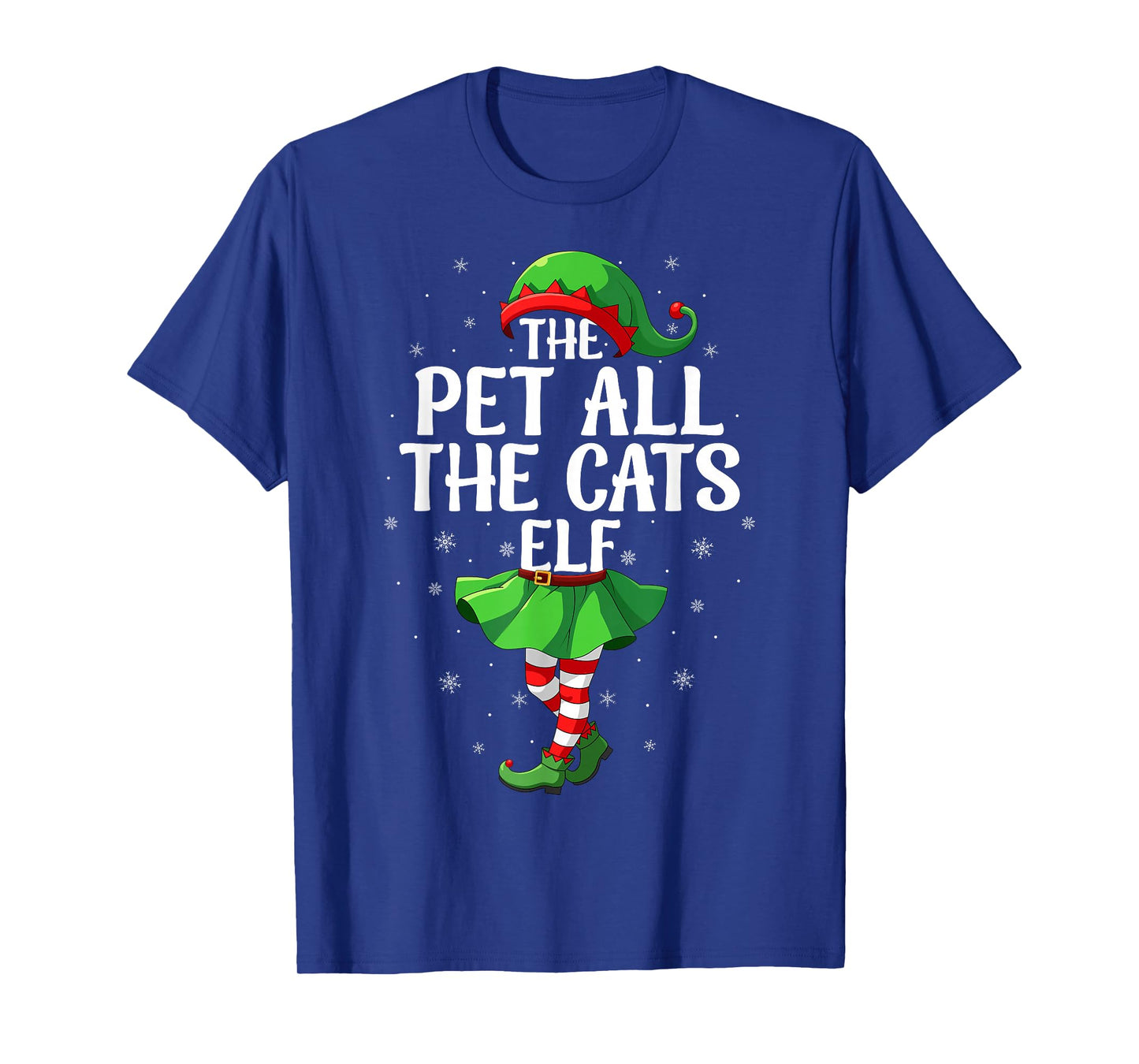 Pet All The Cats Elf Christmas Girls Women Elf Squad Family T-Shirt