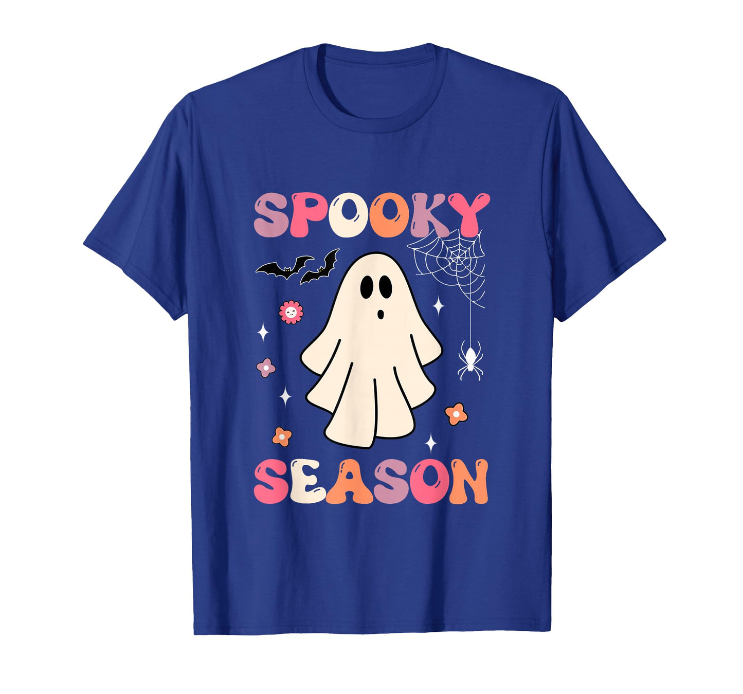 Retro Groovy Halloween Funny Cute Ghost Spooky Season T-Shirt
