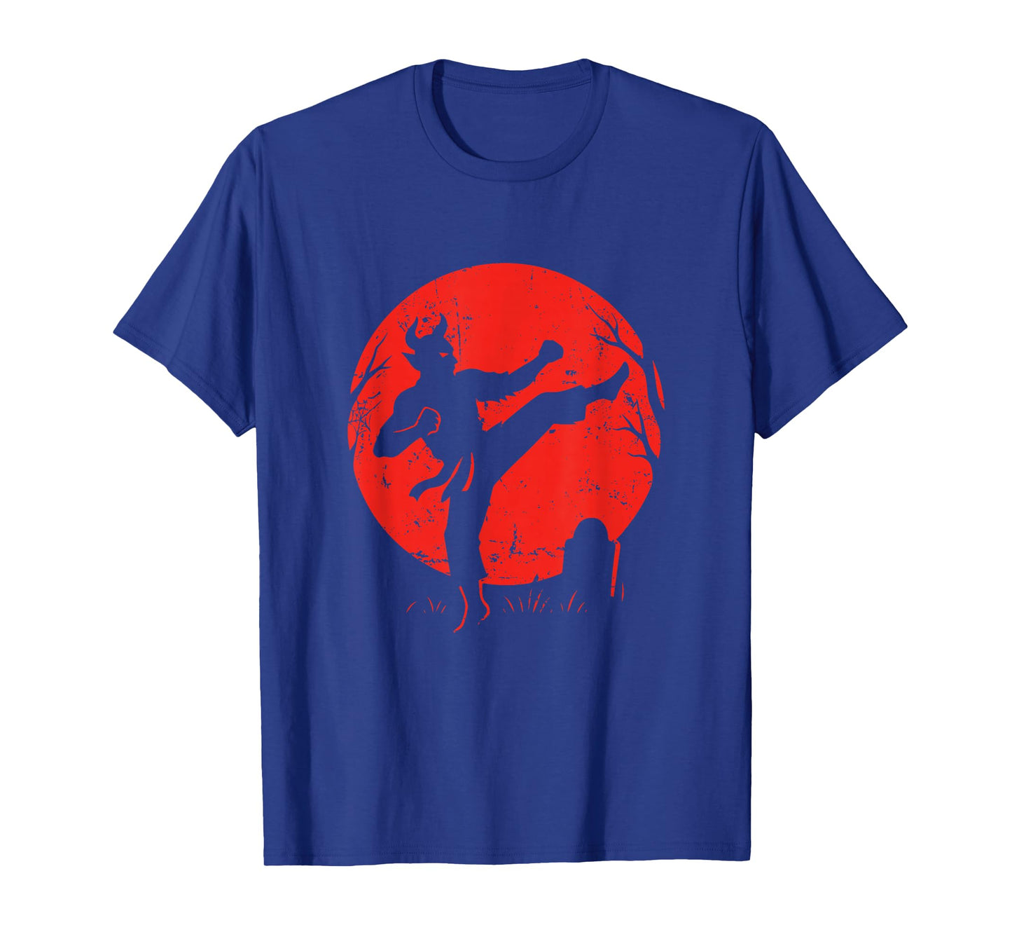 Demon Karate Kick Under Moon T-Shirt