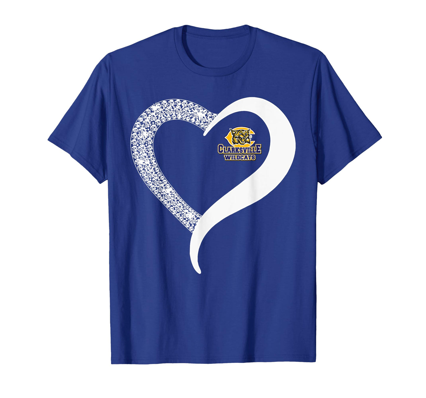 Clarksville Wildcats Logo Diamond Heart HS T-Shirt