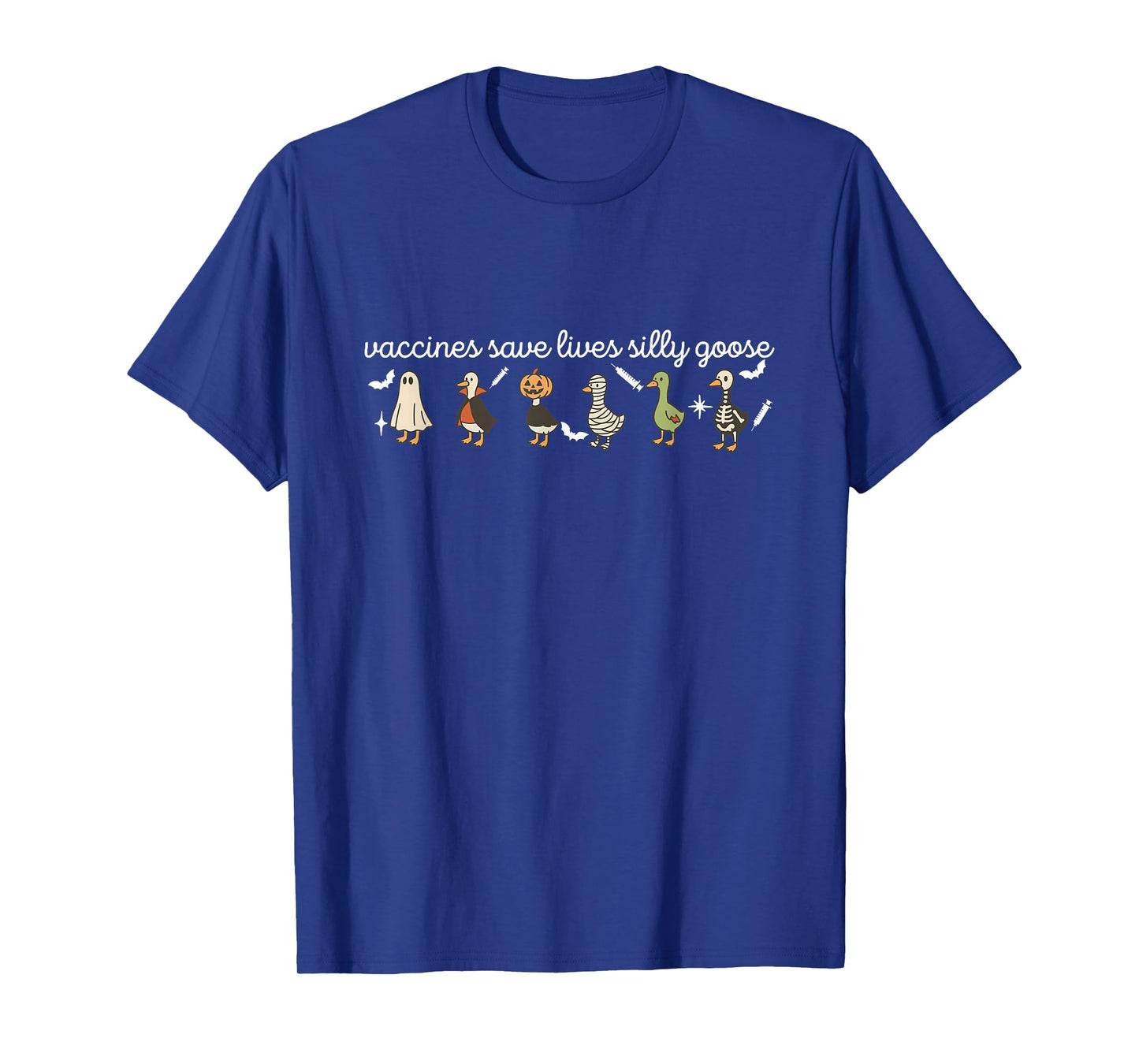 Vaccines Save Lives Silly Goose Halloween Goose Witch Farm T-Shirt