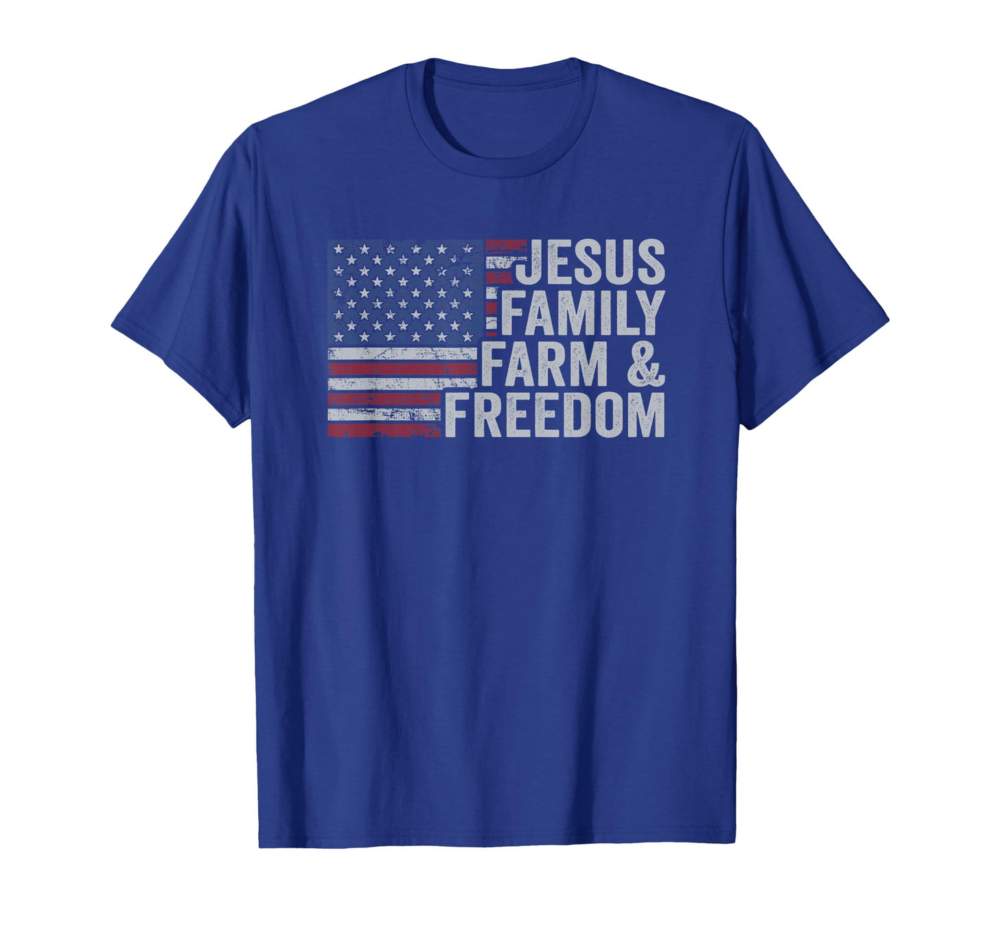 Jesus Family Farm & Freedom Patriotic Christian Farmer USA T-Shirt