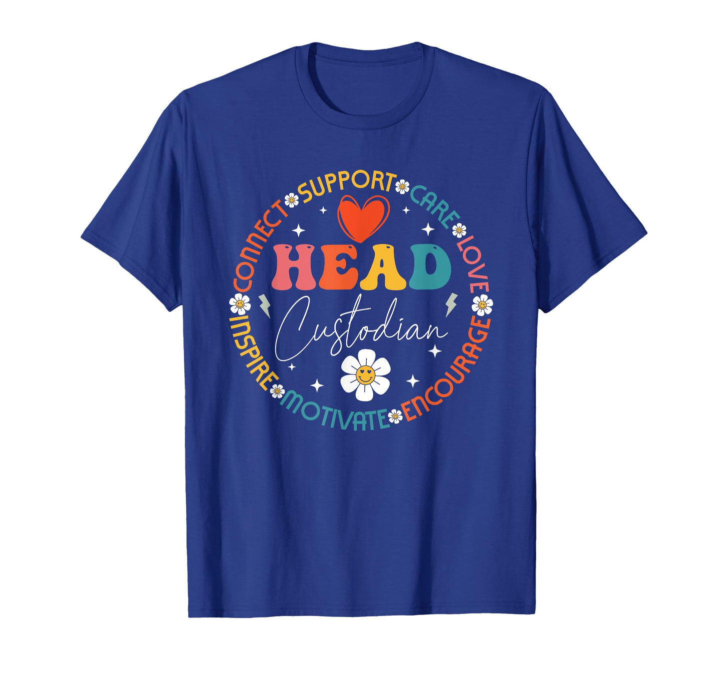 Head Custodian Appreciation Week Back to School Retro Groovy T-Shirt